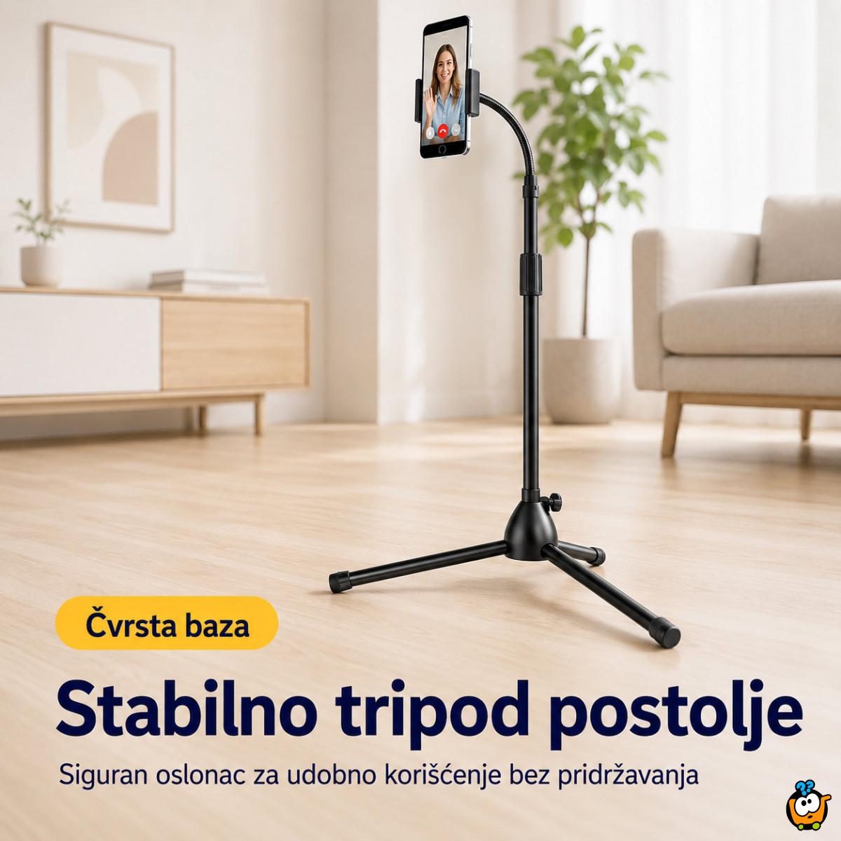 Visoki tripod stalak za telefon 360° – za snimanje, video pozive i gledanje sadržaja