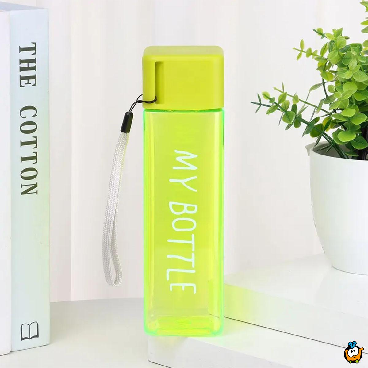 MY BOTTLE Cup - Transparentna četvrtasta flašica za vodu