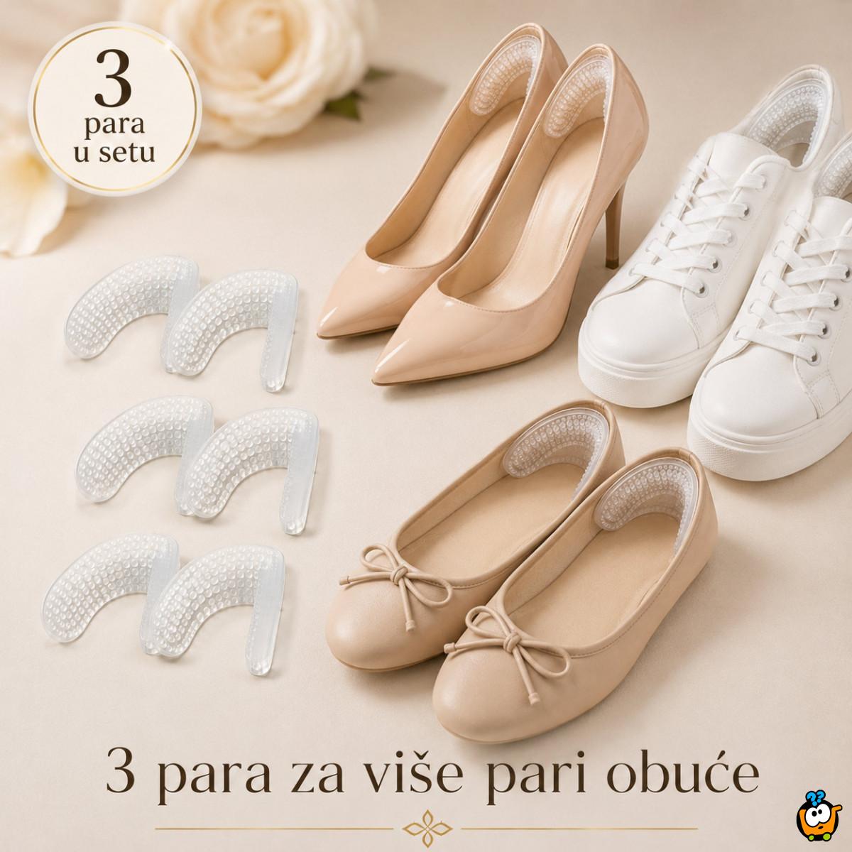 Set 3 para providnih silikonskih uložaka za petu – stabilniji korak bez klizanja
