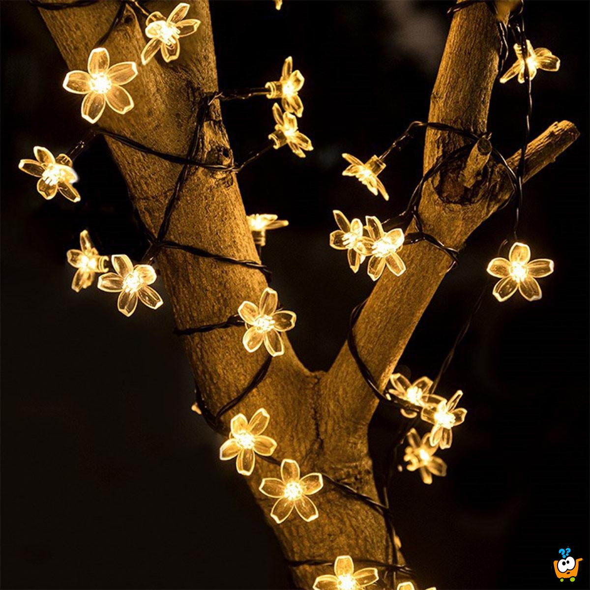 Floral solar lights – Prolećne cvetne LED lampice 6,5m