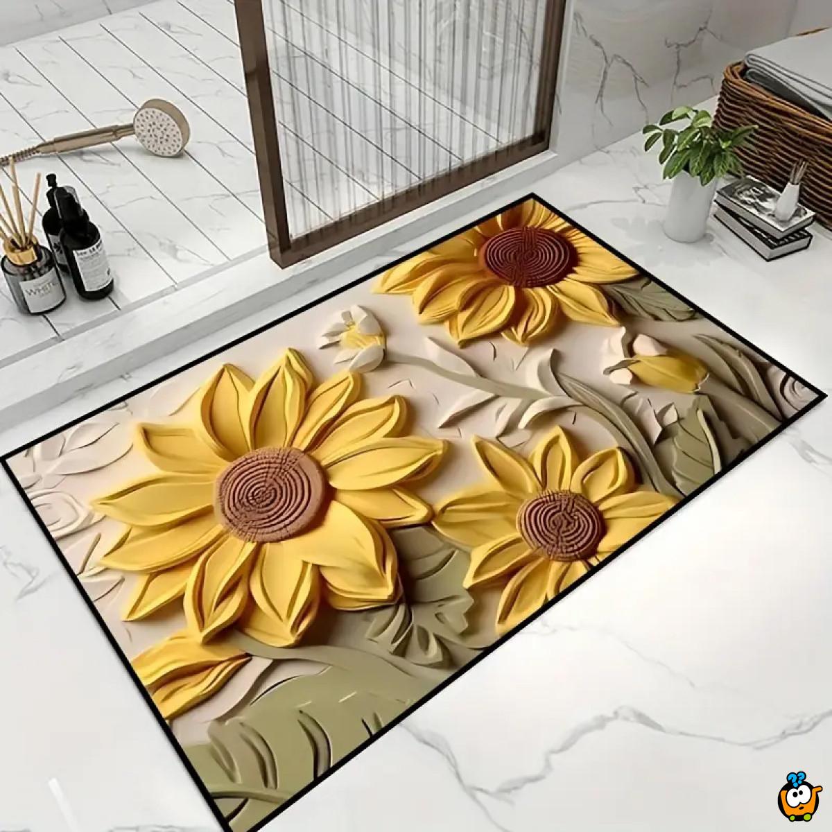Sunflower harmony- Podna prostirka sa dezenom suncokreta
