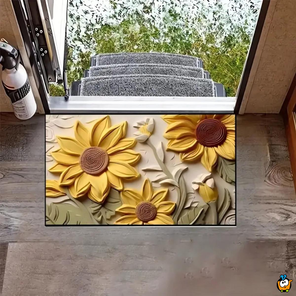 Sunflower harmony- Podna prostirka sa dezenom suncokreta