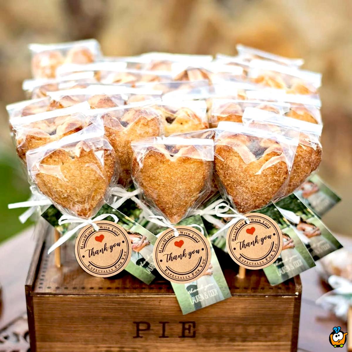Handmade with love - Kraft set tagova zahvalnica za rukotvorine