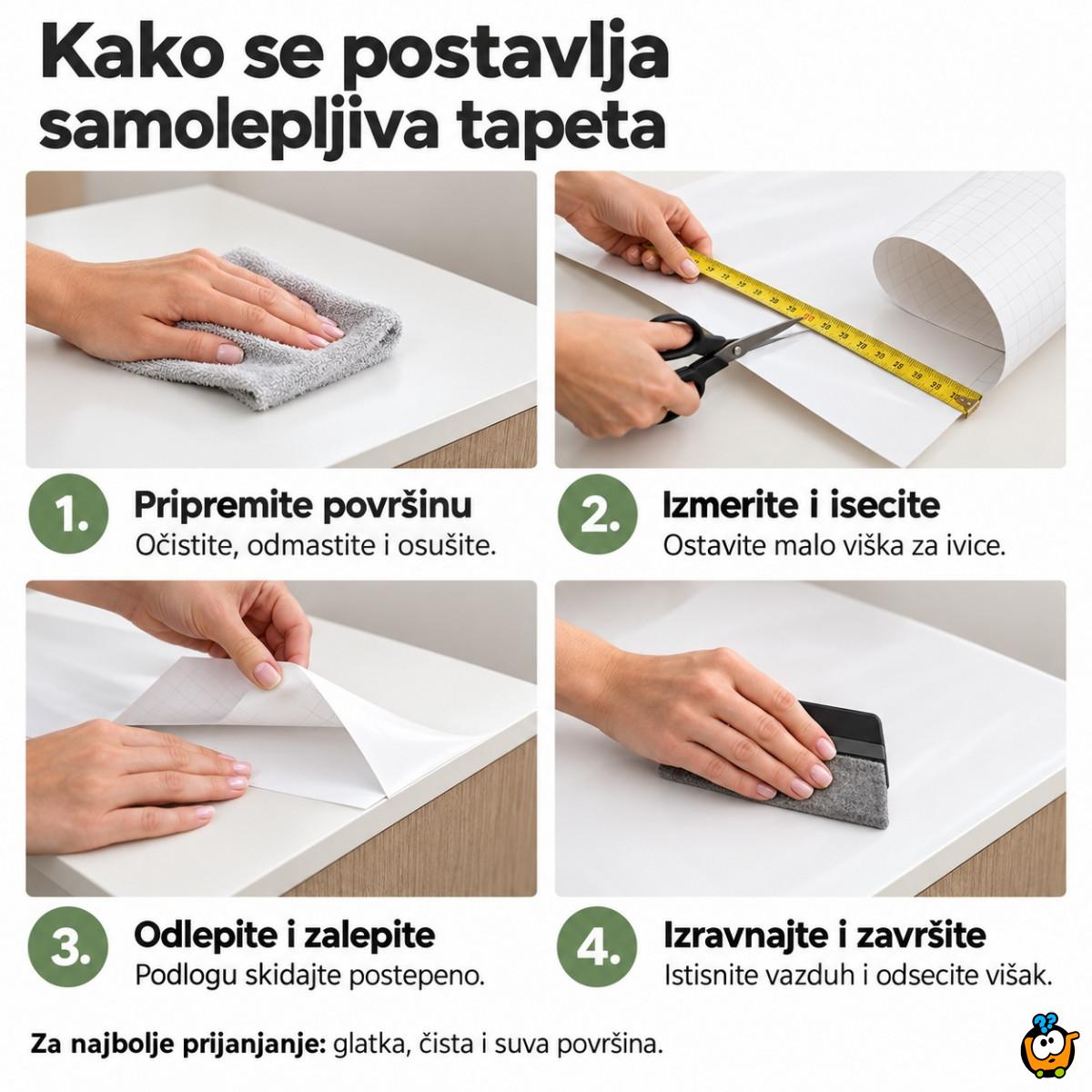 Sjajna vinil tapeta za nameštaj -  Tamno siva dezen 2m rolna