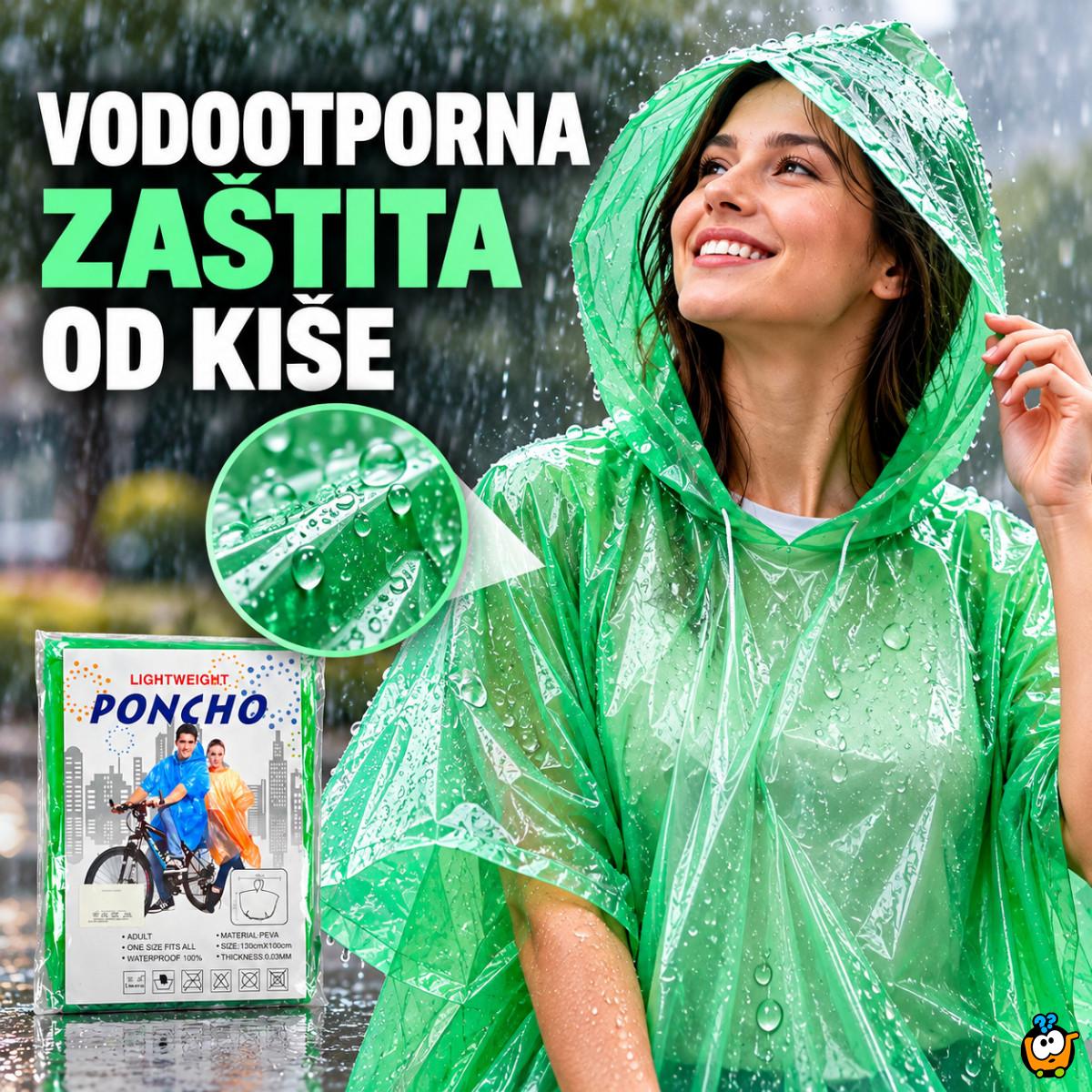 Vodootporni pončo za kišu za odrasle – lagana kabanica sa kapuljačom