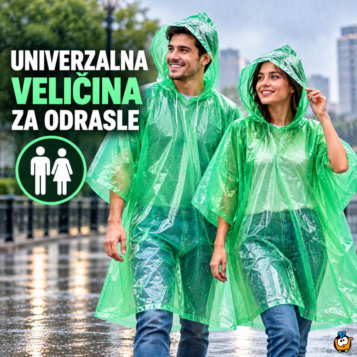 Vodootporni pončo za kišu za odrasle – lagana kabanica sa kapuljačom