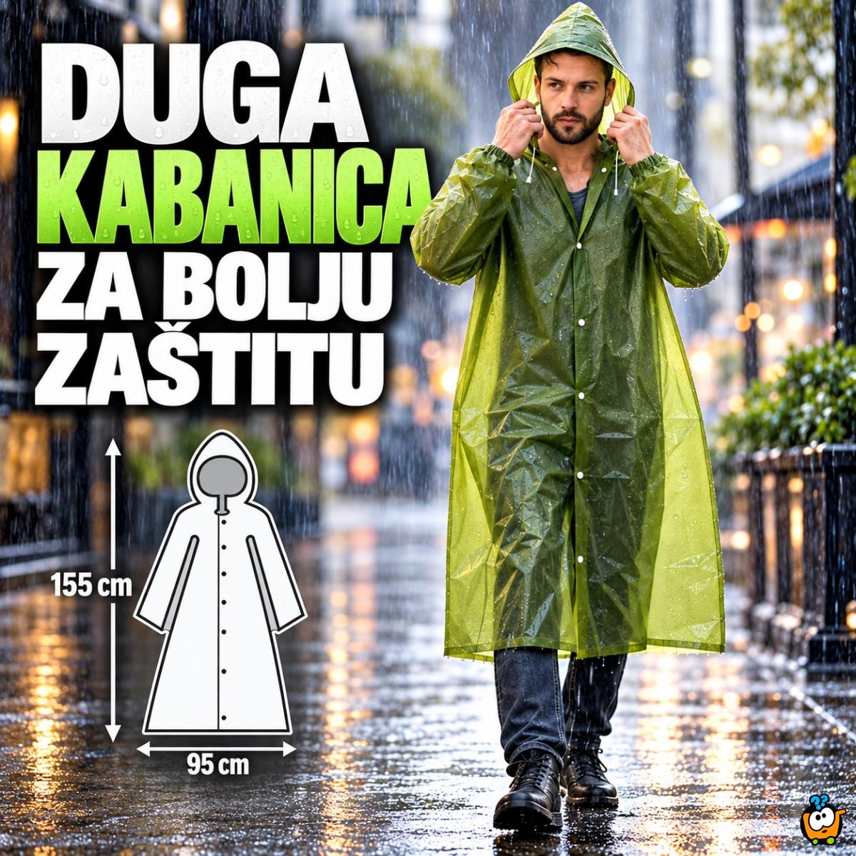 Duga vodootporna kabanica sa kapuljačom i dugmadima – 155 cm