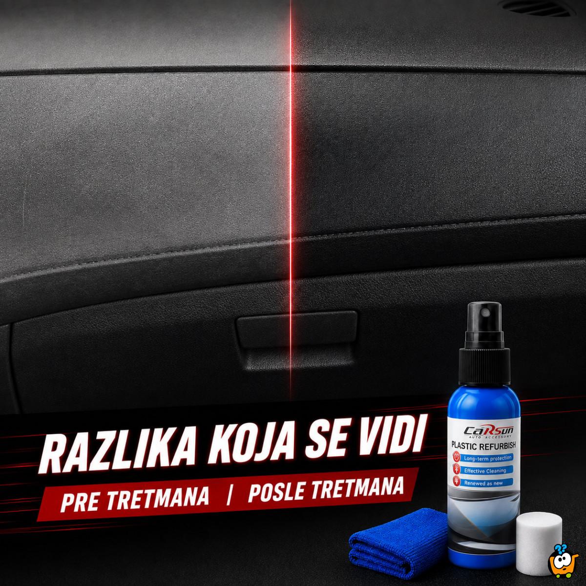 Sprej za obnovu i sjaj plastičnih delova automobila sa mikrofiber krpom – 100 ml