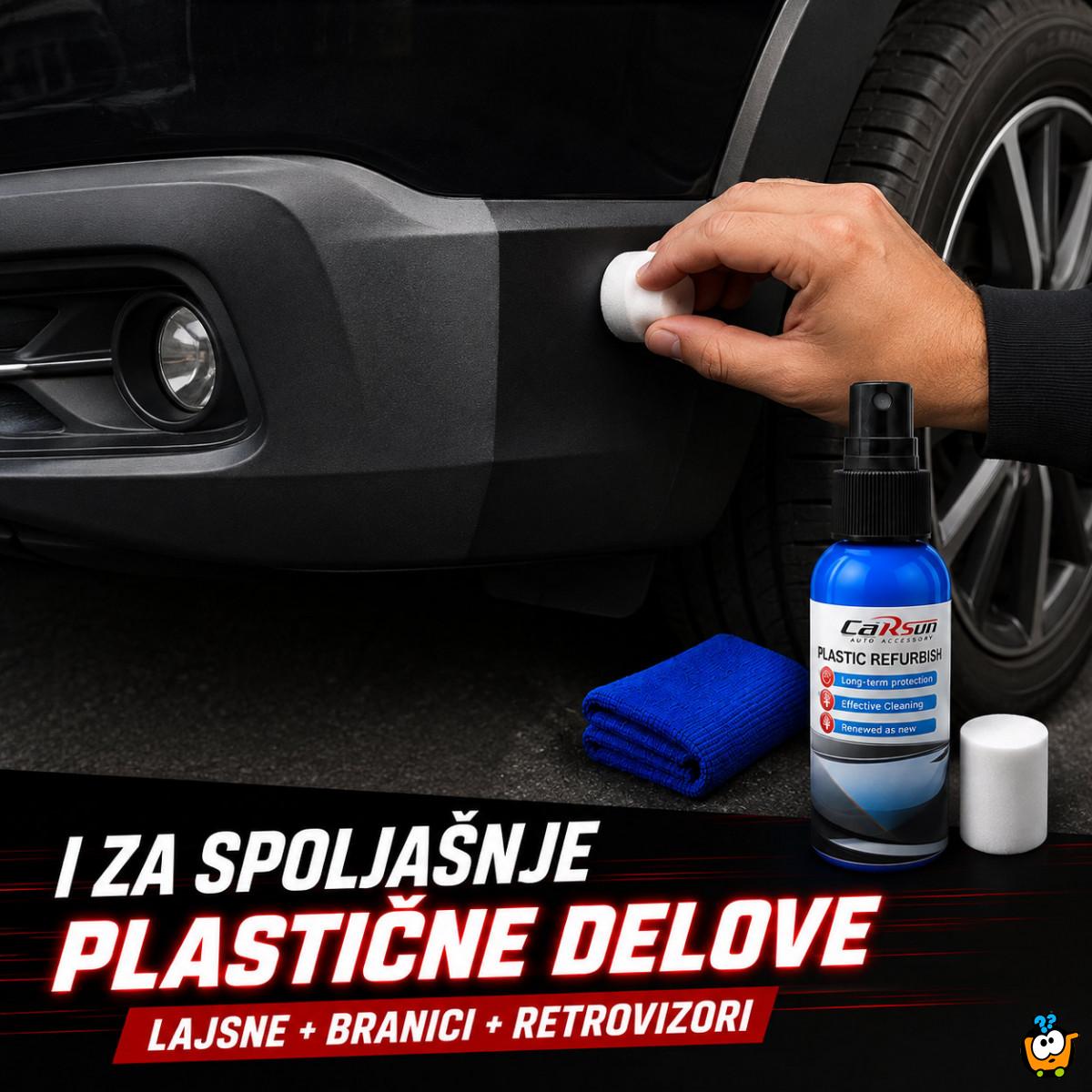 Sprej za obnovu i sjaj plastičnih delova automobila sa mikrofiber krpom – 100 ml