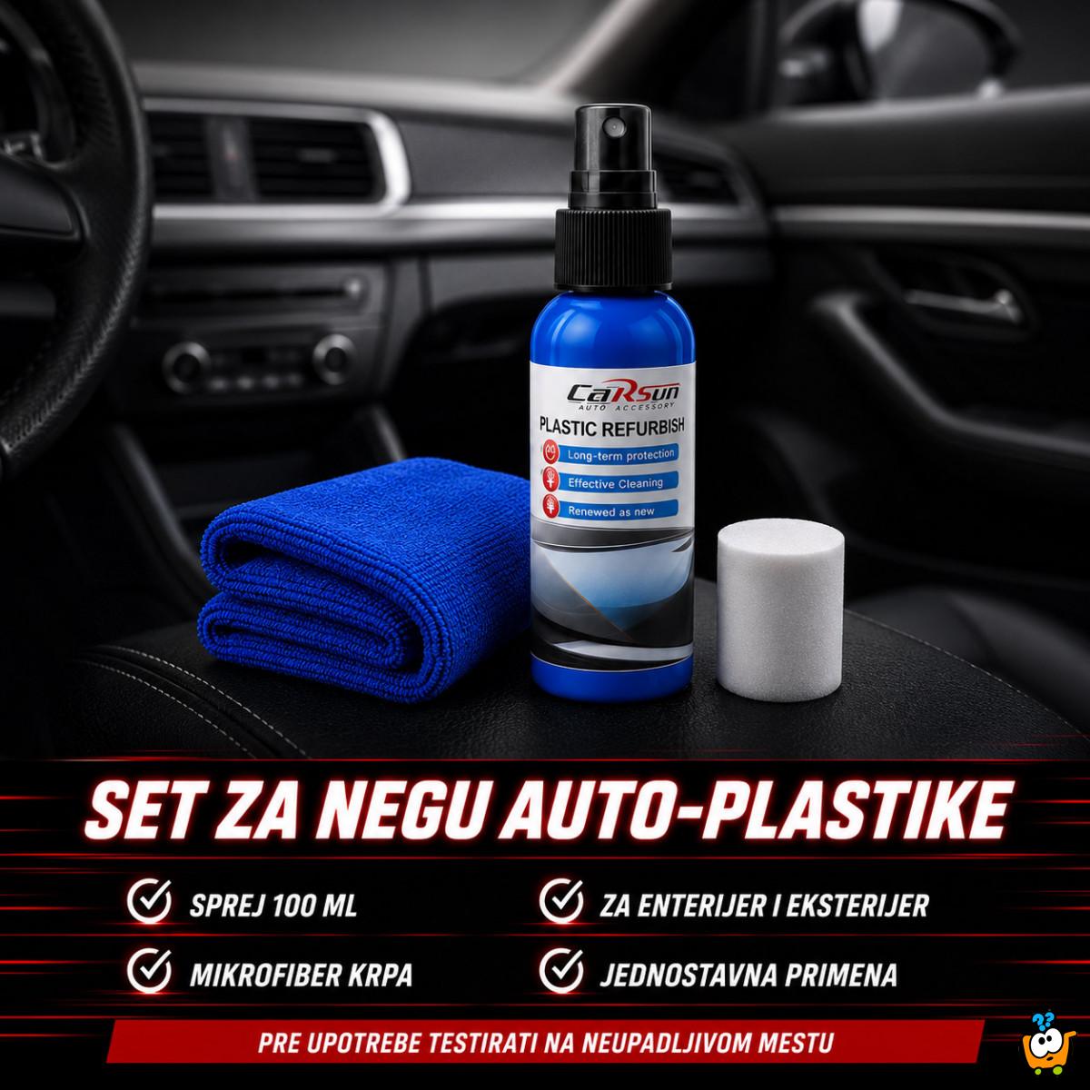 Sprej za obnovu i sjaj plastičnih delova automobila sa mikrofiber krpom – 100 ml