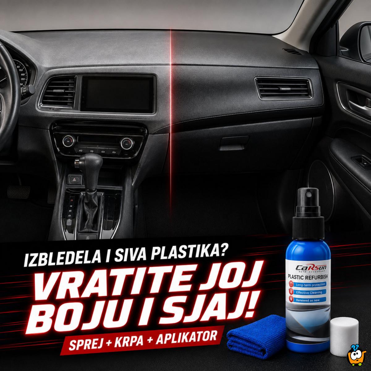 Sprej za obnovu i sjaj plastičnih delova automobila sa mikrofiber krpom – 100 ml