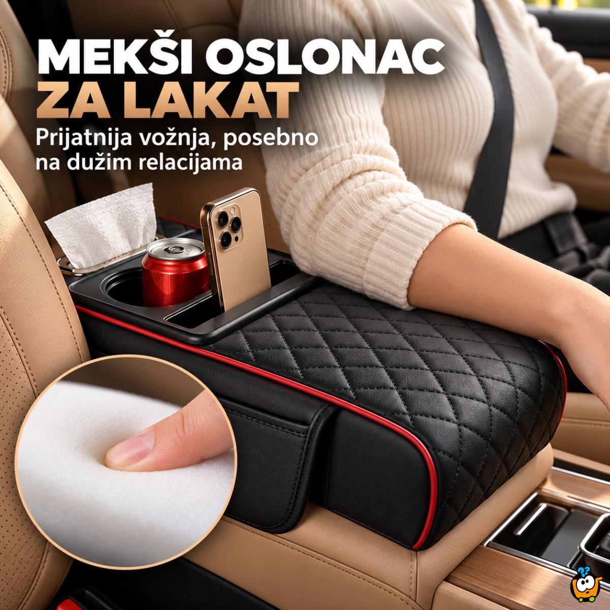 5u1 Auto naslon za centralni naslon sa organizatorom, držačima za čaše i maramice