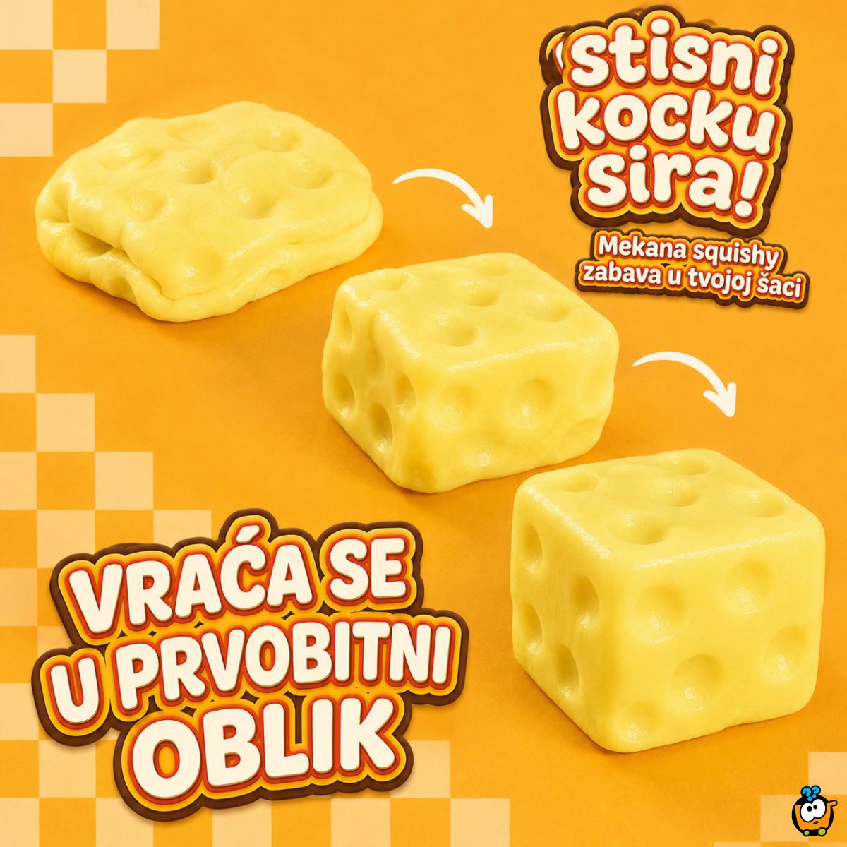 Squishy igračka u obliku sira za stiskanje – 7 cm