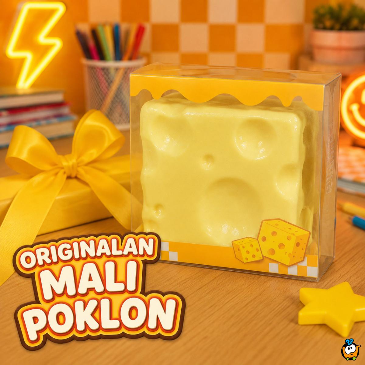 Squishy igračka u obliku sira za stiskanje – 7 cm