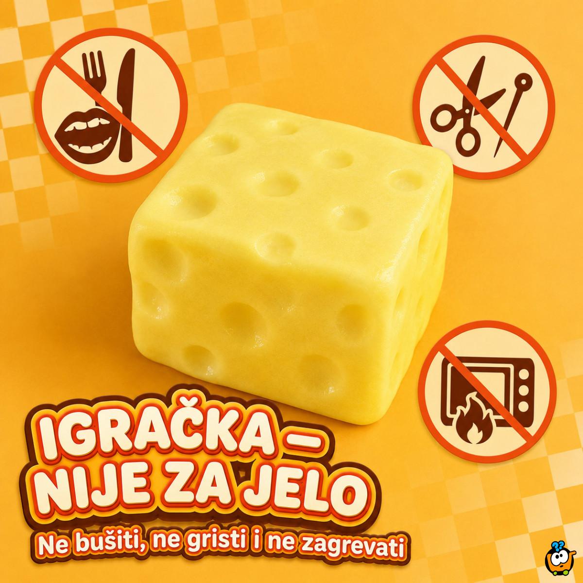 Squishy igračka u obliku sira za stiskanje – 7 cm