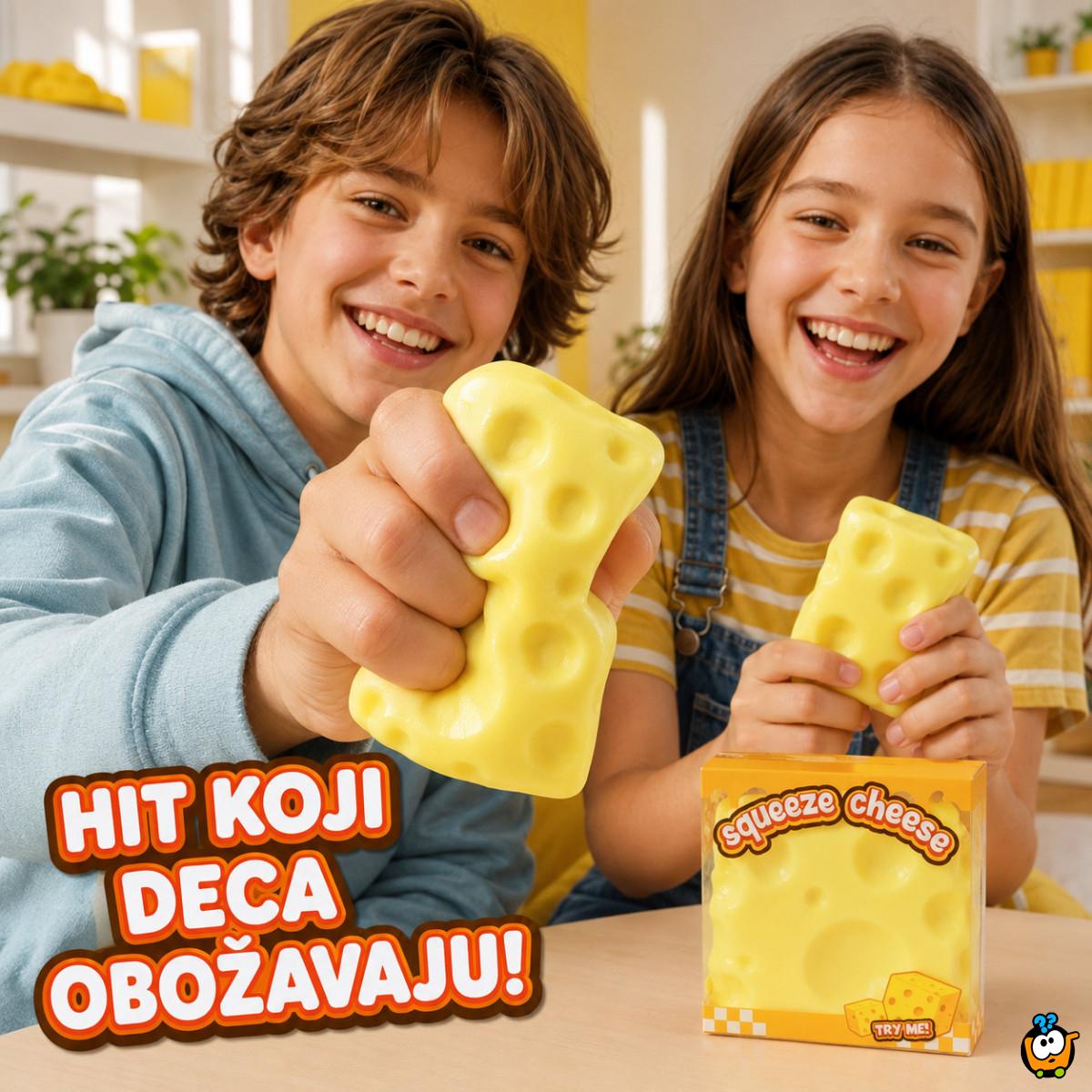 Squishy igračka u obliku sira za stiskanje – 7 cm