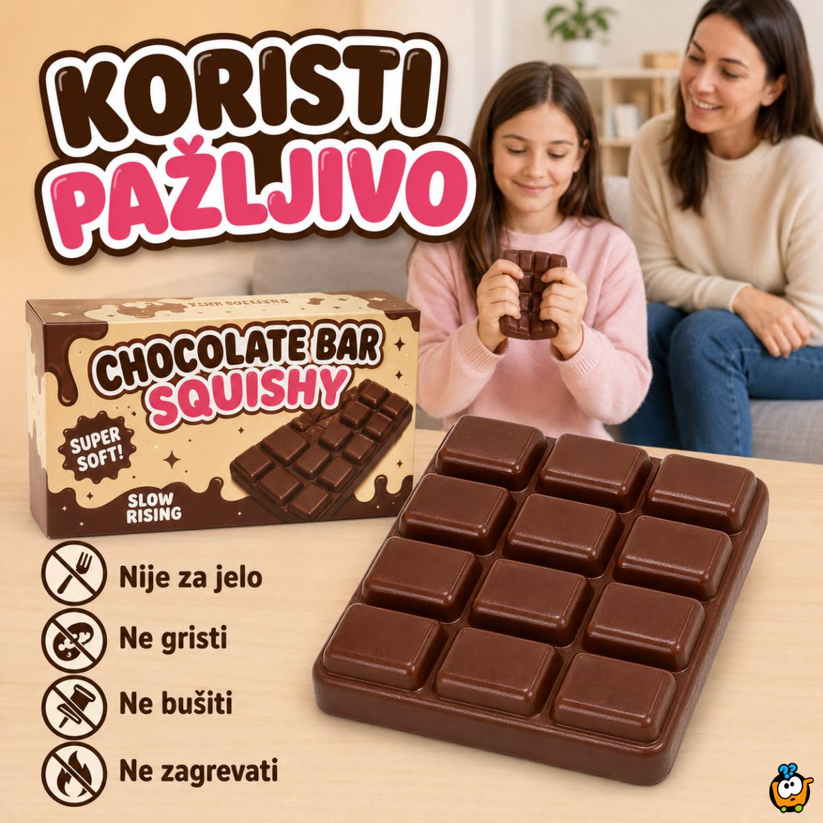 Chocolate Bar Squishy – velika mekana čokolada za stiskanje