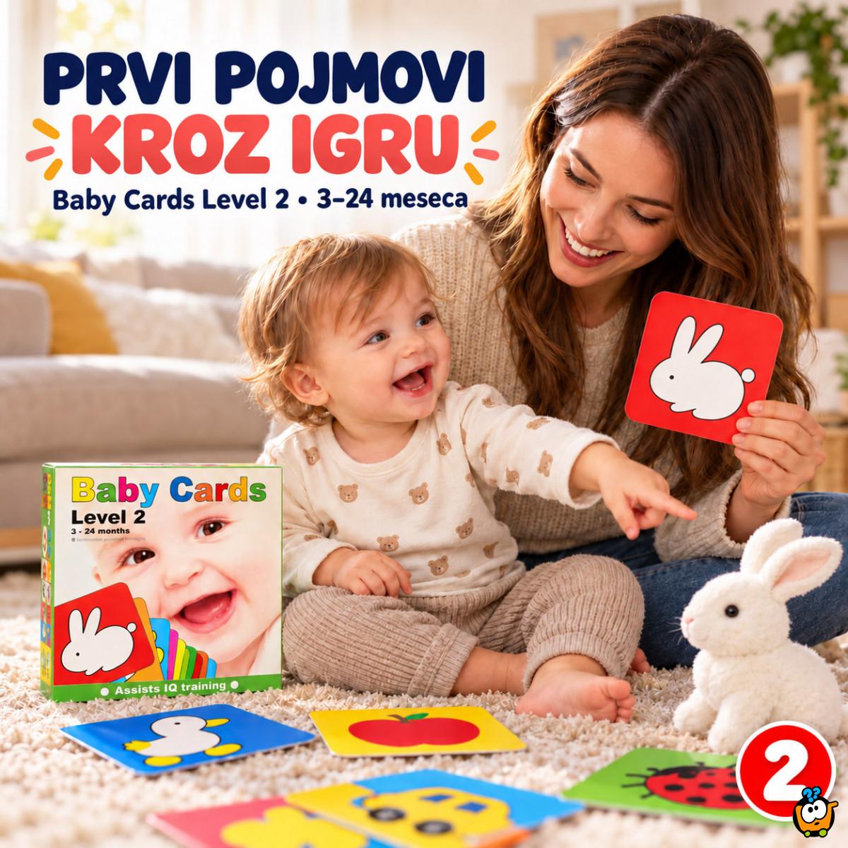 Baby Cards Level 2 – edukativne kartice sa prvim pojmovima (3–24 meseca)