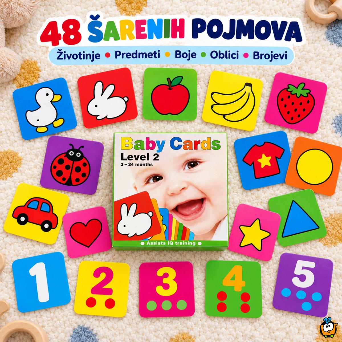 Baby Cards Level 2 – edukativne kartice sa prvim pojmovima (3–24 meseca)