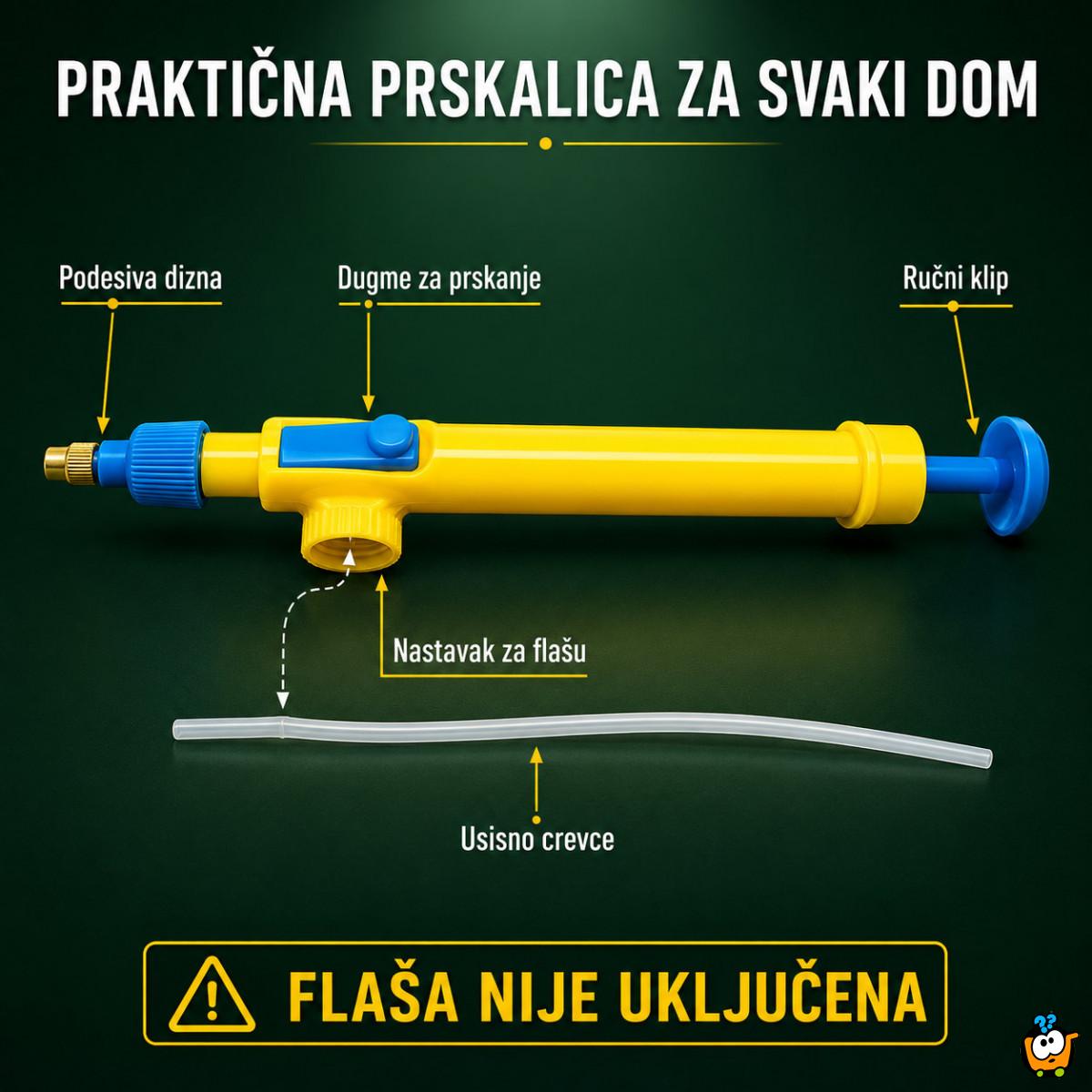 Ručna prskalica za plastične flaše – podesiva maglica i mlaz