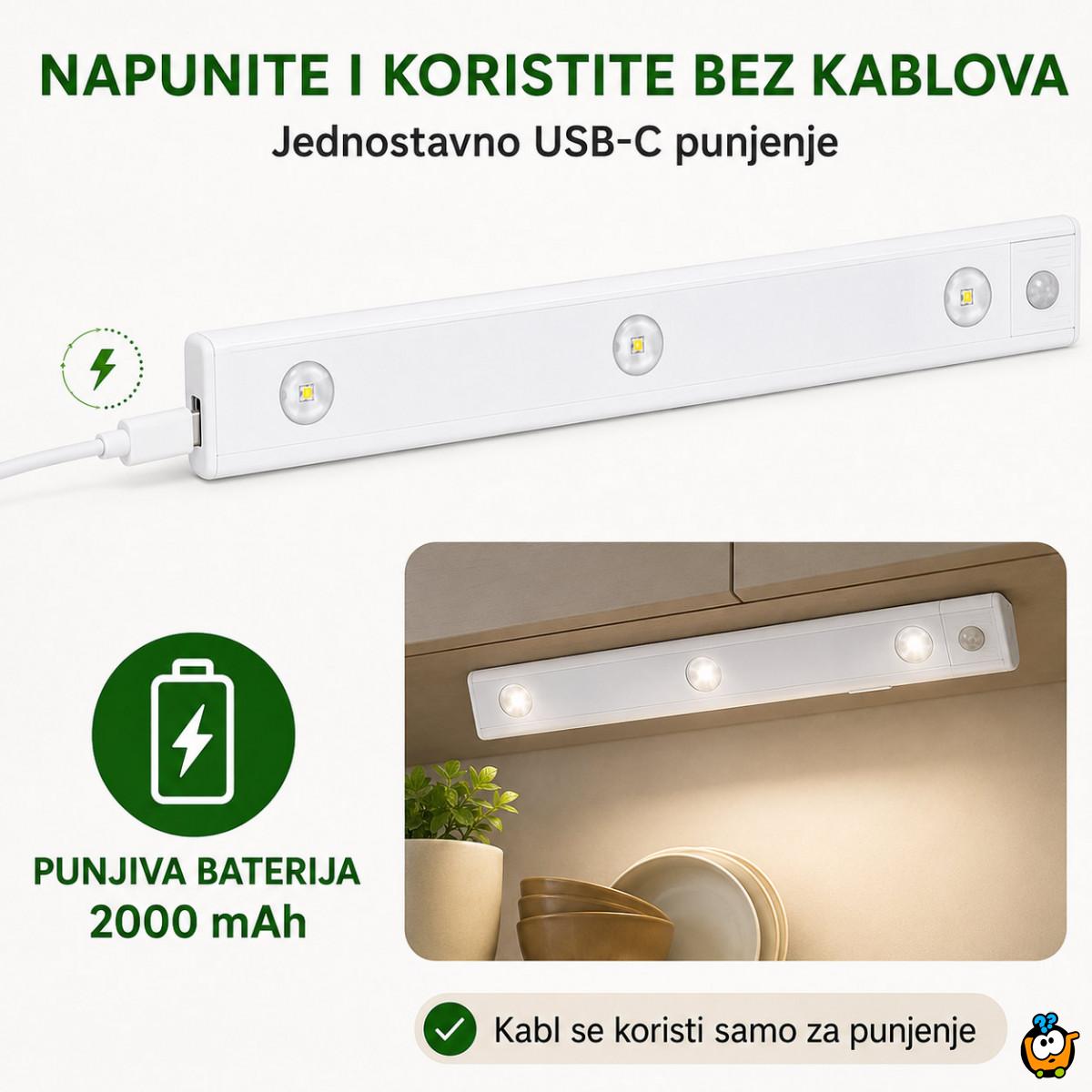 Magnetna LED lampa sa senzorom pokreta 40 cm sa USB kablom