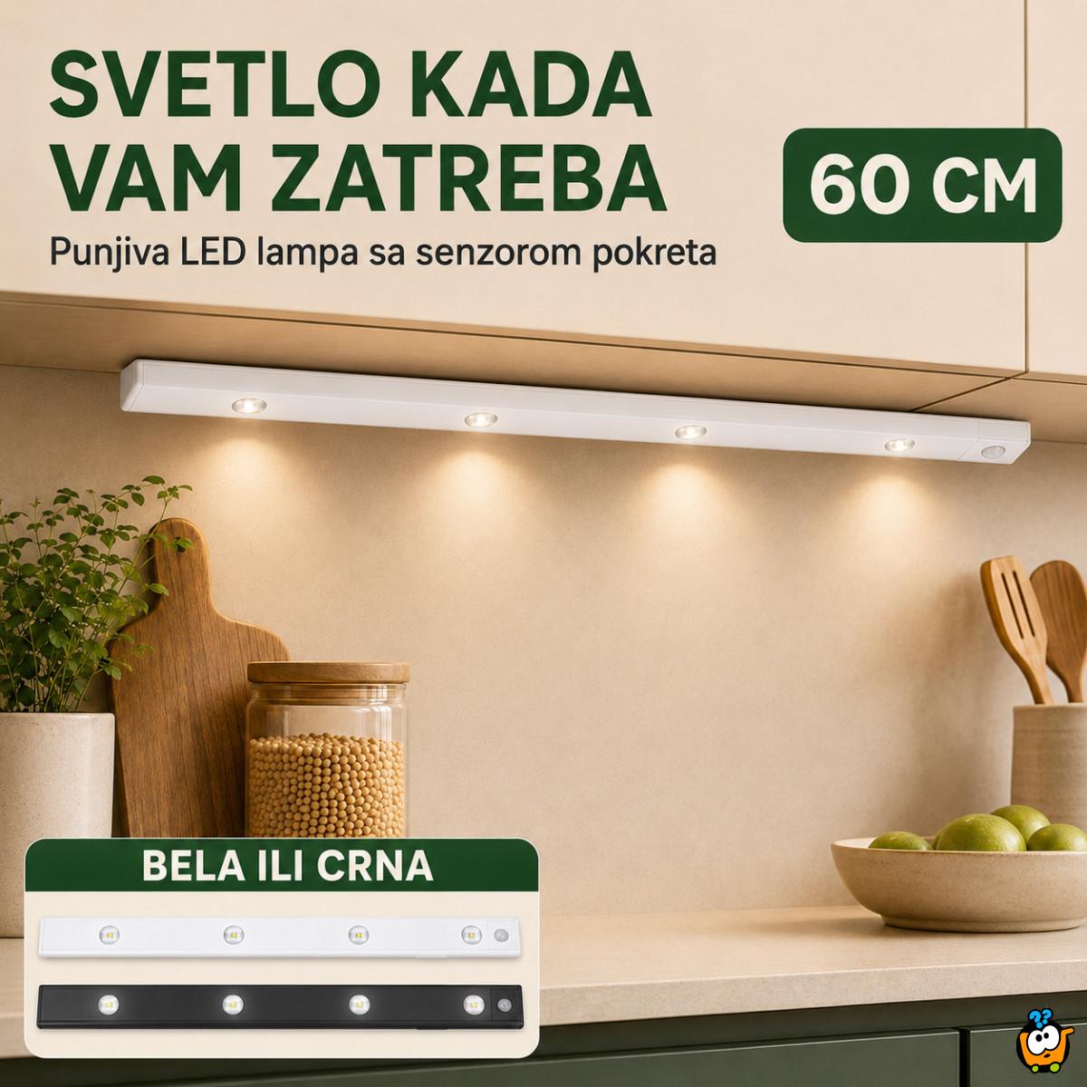 Magnetna LED lampa sa senzorom pokreta 60 cm sa USB kablom
