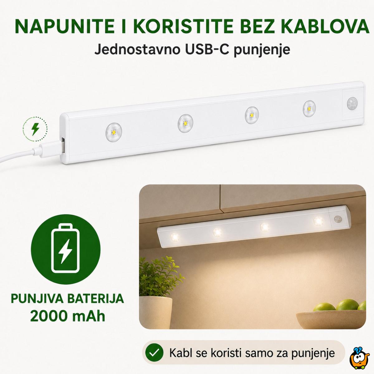 Magnetna LED lampa sa senzorom pokreta 60 cm sa USB kablom