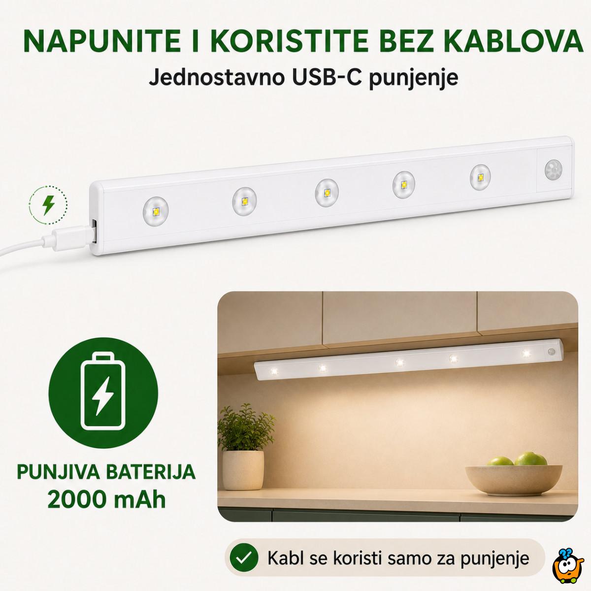 Magnetna LED lampa sa senzorom pokreta 80 cm sa USB kablom