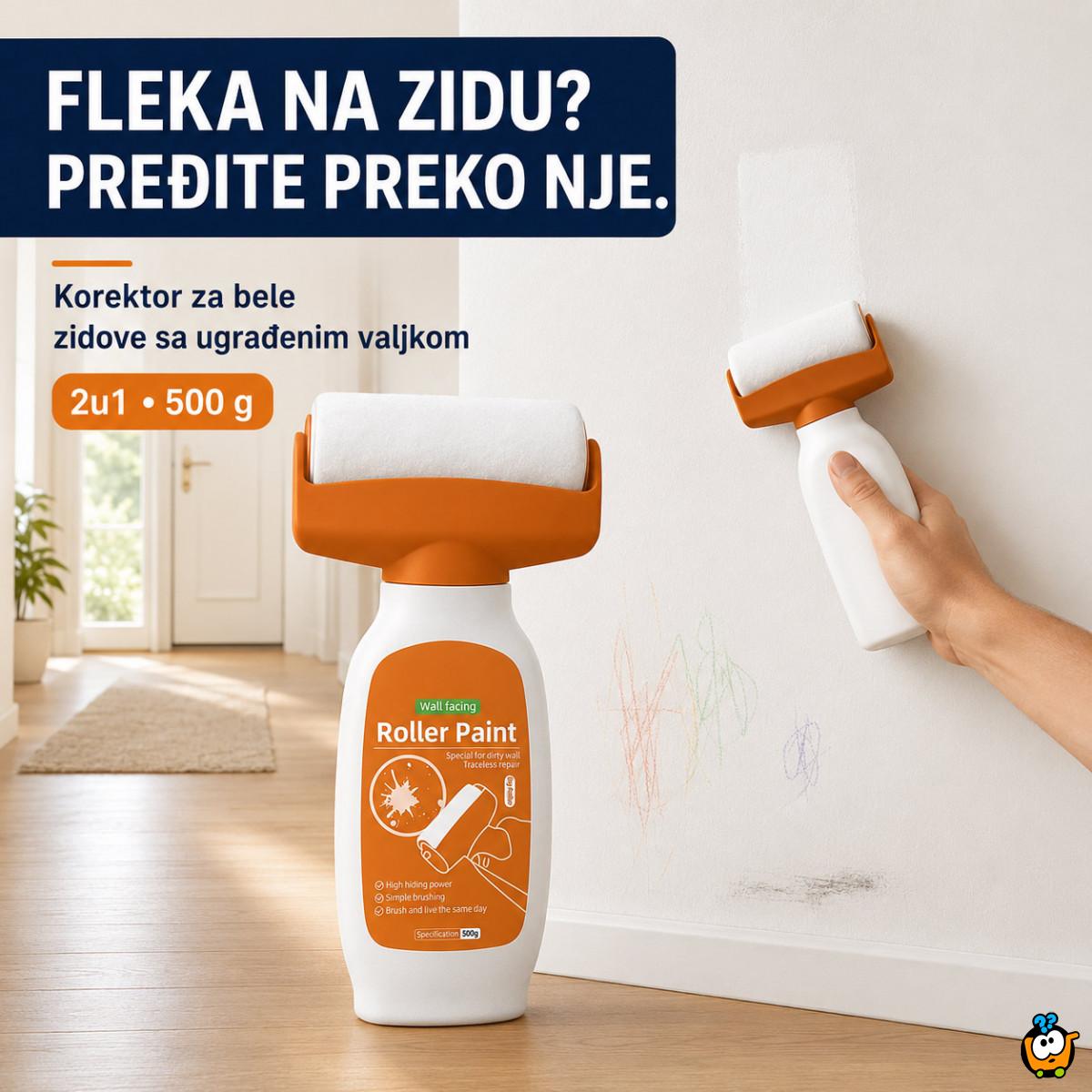 Valjak sa belom bojom za brzo krečenje i osvežavanje zidova – 500 g