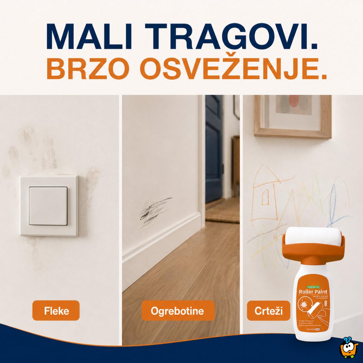Valjak sa belom bojom za brzo krečenje i osvežavanje zidova – 500 g