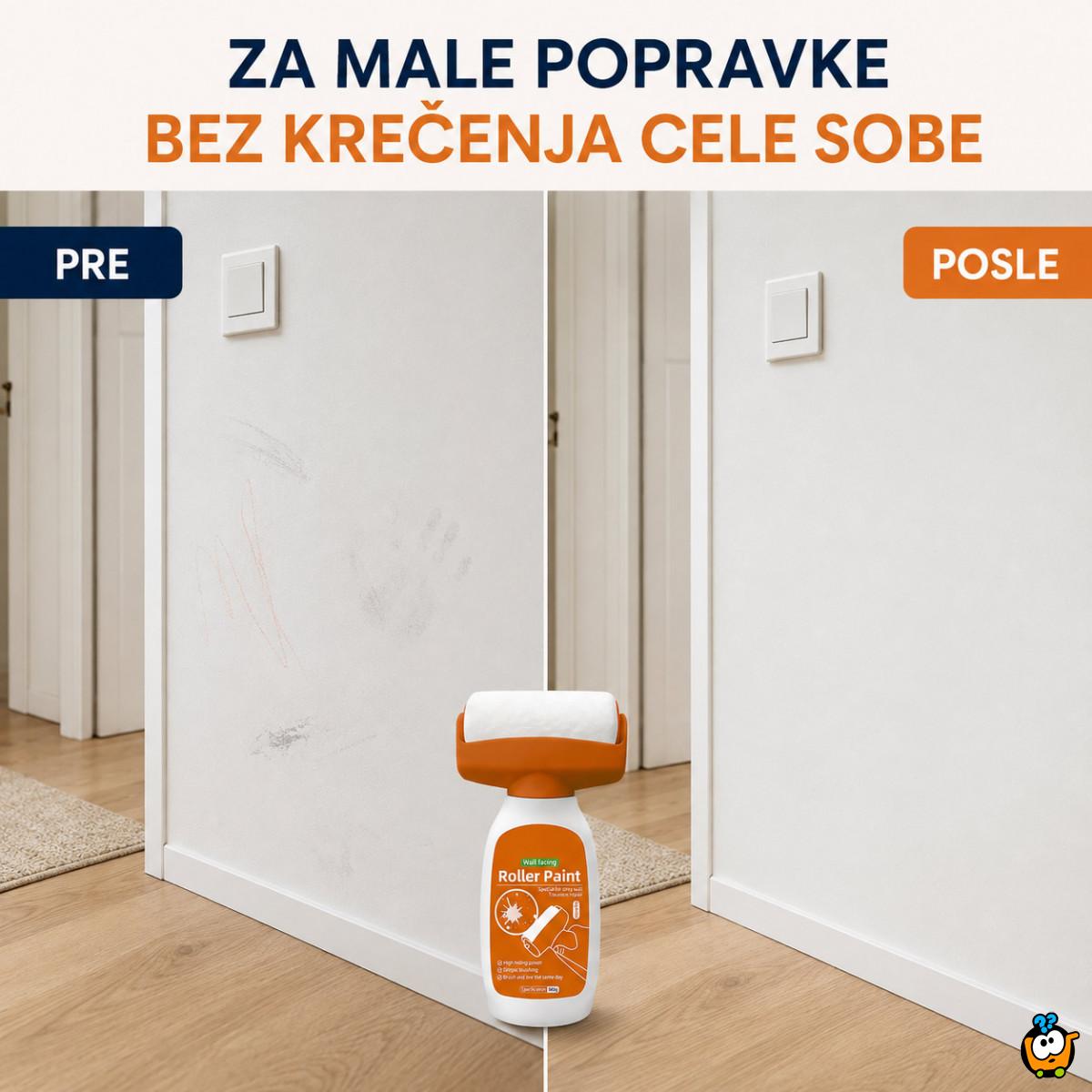 Valjak sa belom bojom za brzo krečenje i osvežavanje zidova – 500 g