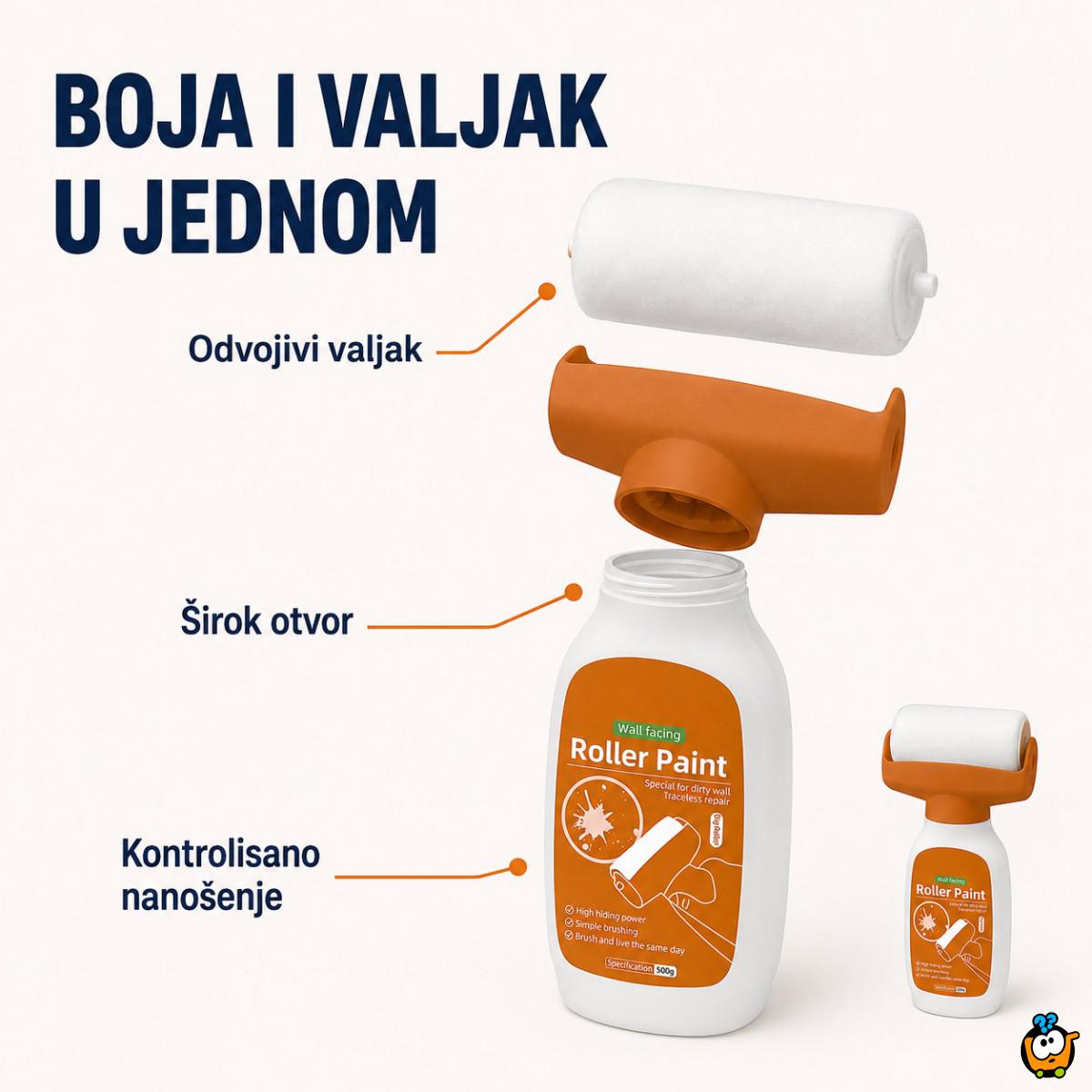 Valjak sa belom bojom za brzo krečenje i osvežavanje zidova – 500 g