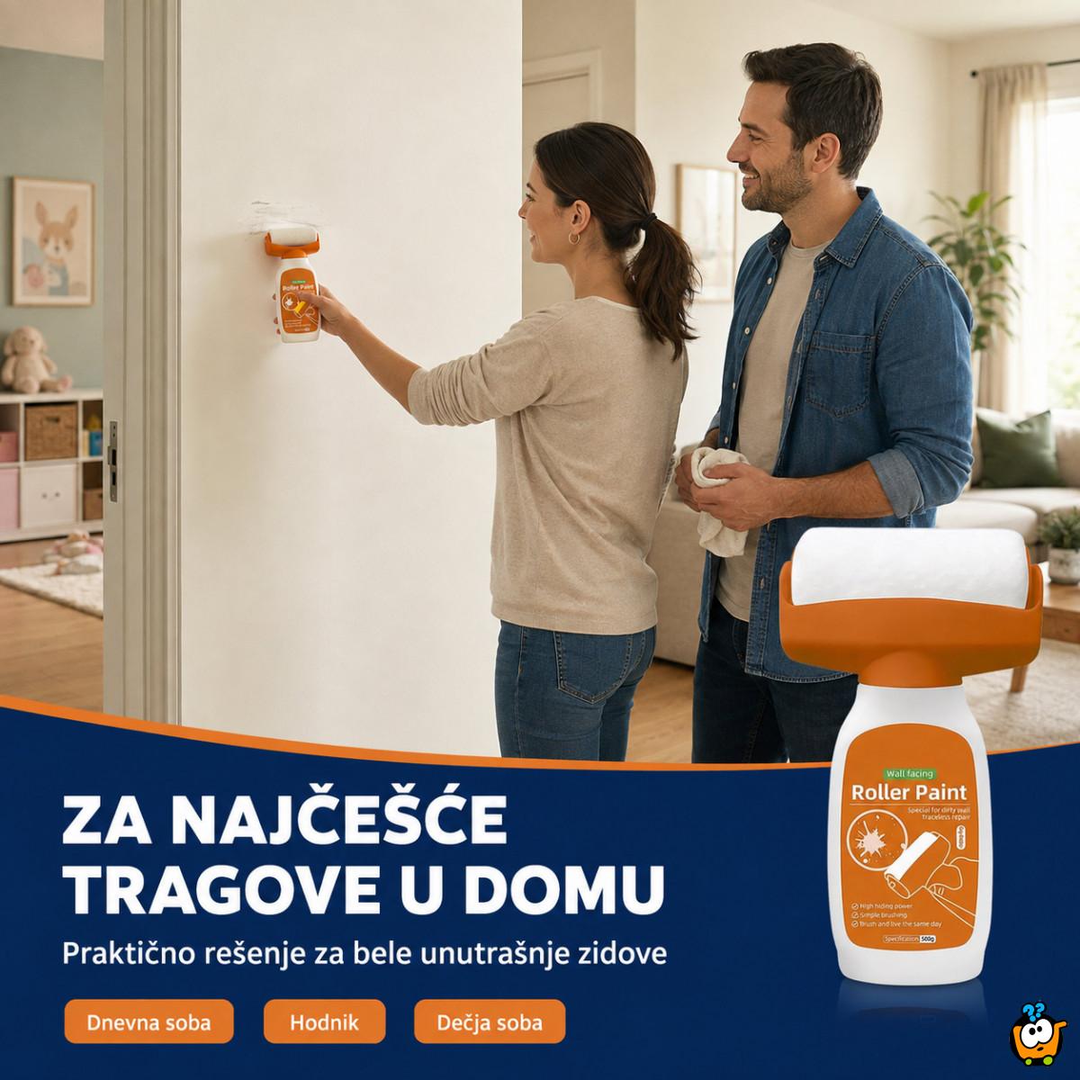 Valjak sa belom bojom za brzo krečenje i osvežavanje zidova – 500 g