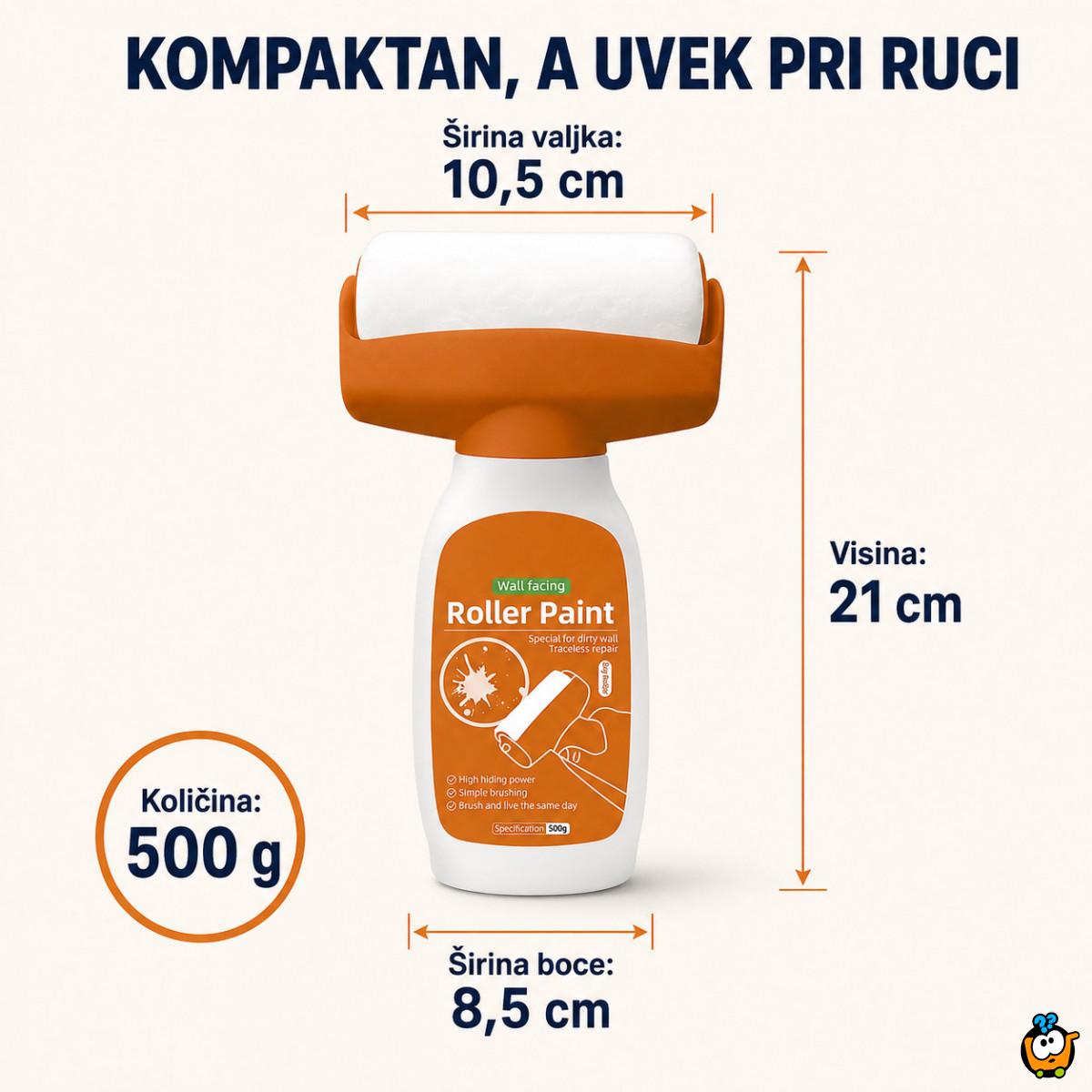 Valjak sa belom bojom za brzo krečenje i osvežavanje zidova – 500 g