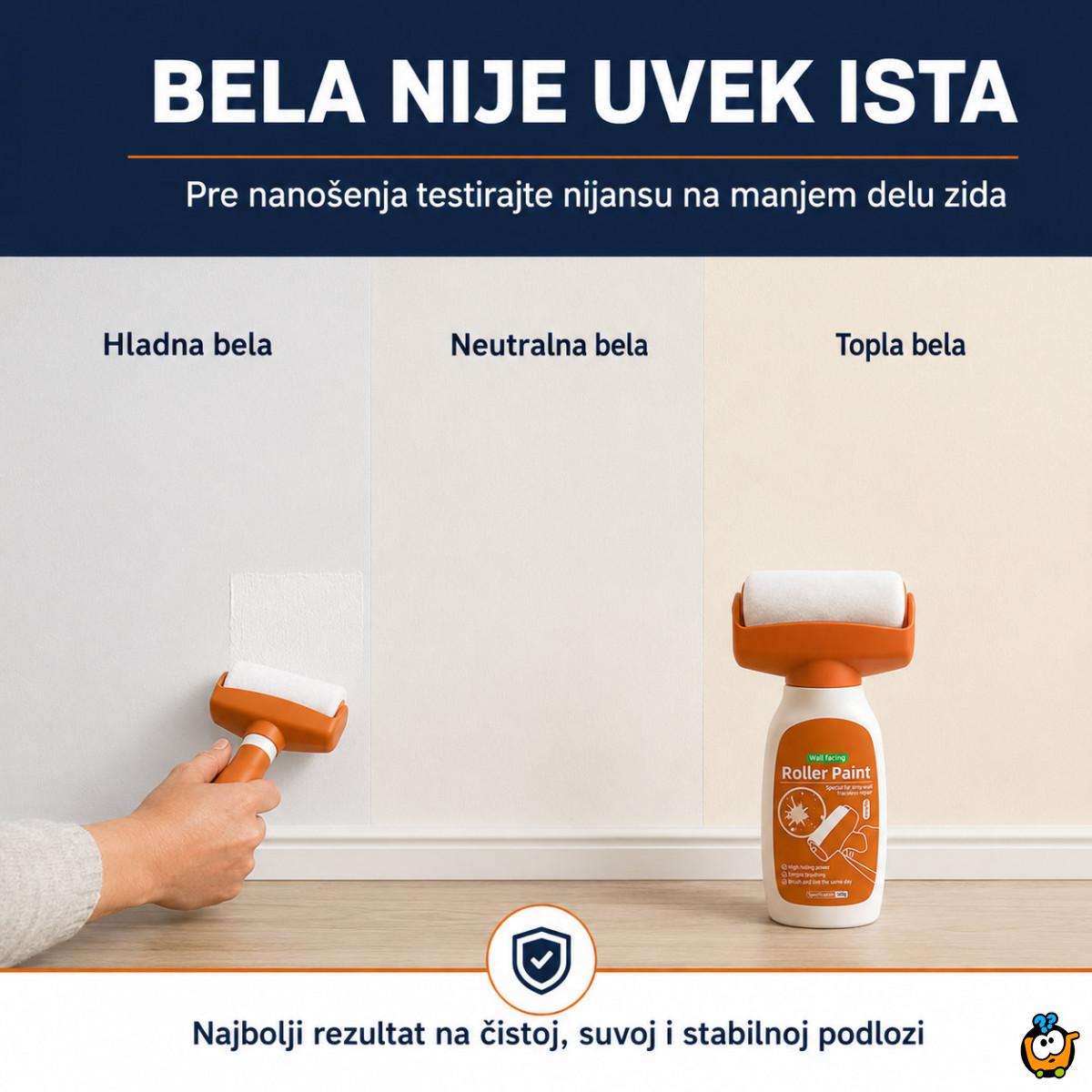 Valjak sa belom bojom za brzo krečenje i osvežavanje zidova – 500 g