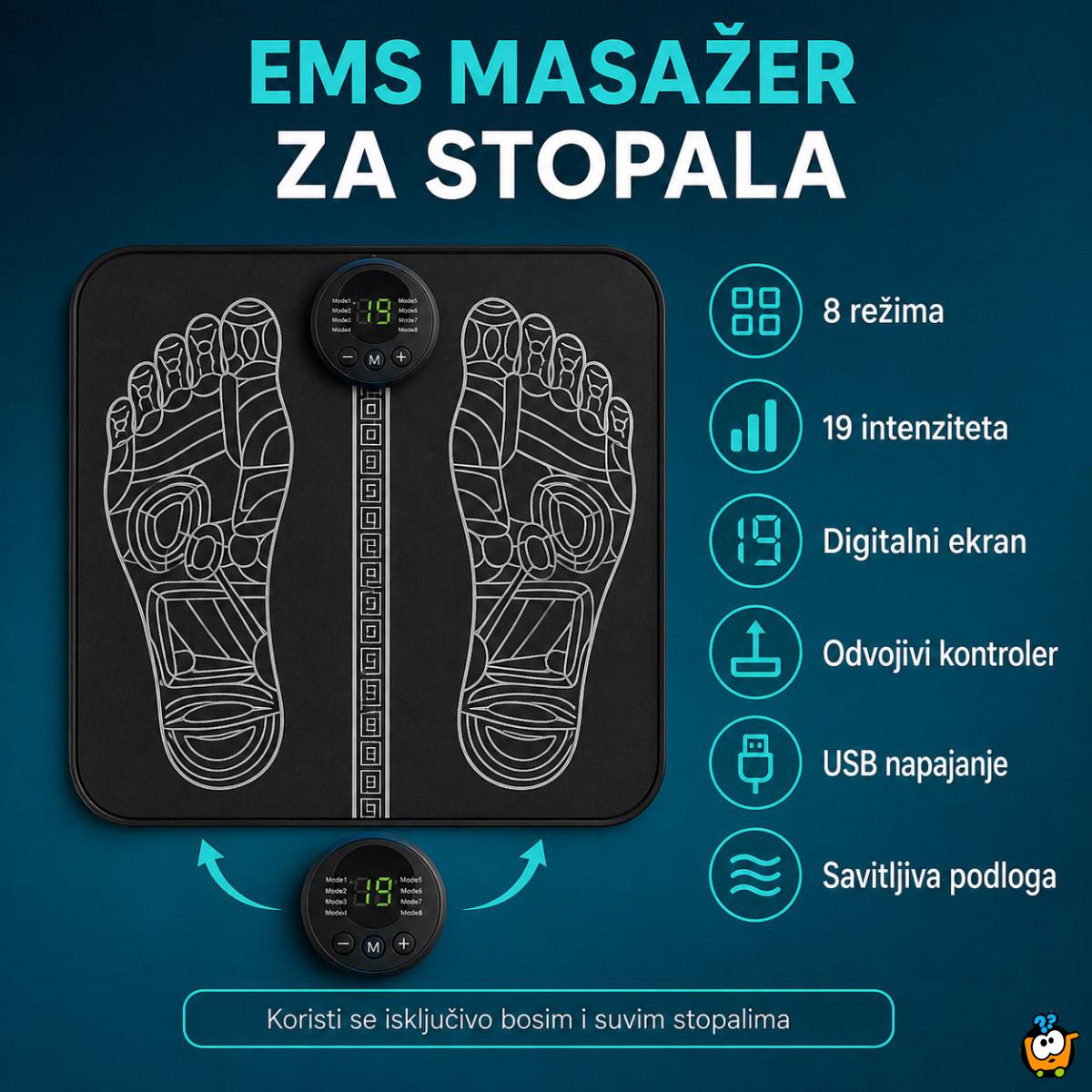 EMS masažer za stopala – 8 režima i 19 nivoa intenziteta