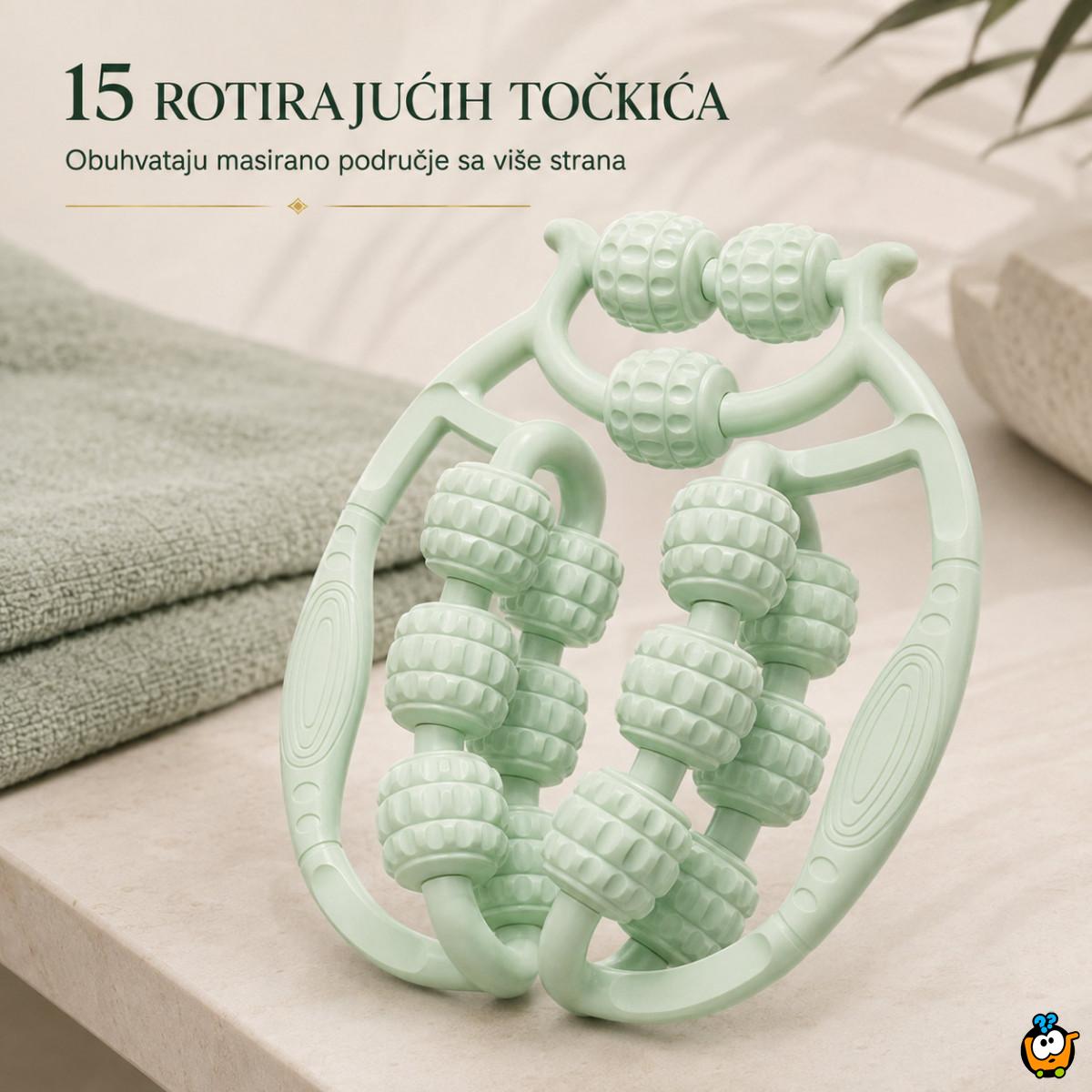 Ručni kružni masažer sa 15 rotirajućih točkića za noge i ruke