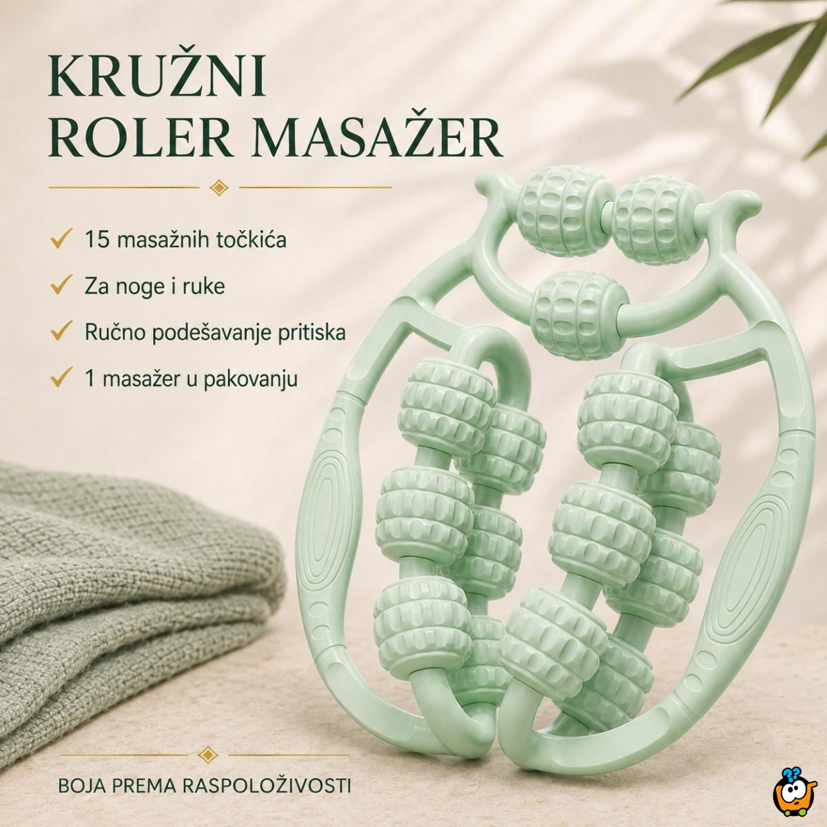 Ručni kružni masažer sa 15 rotirajućih točkića za noge i ruke