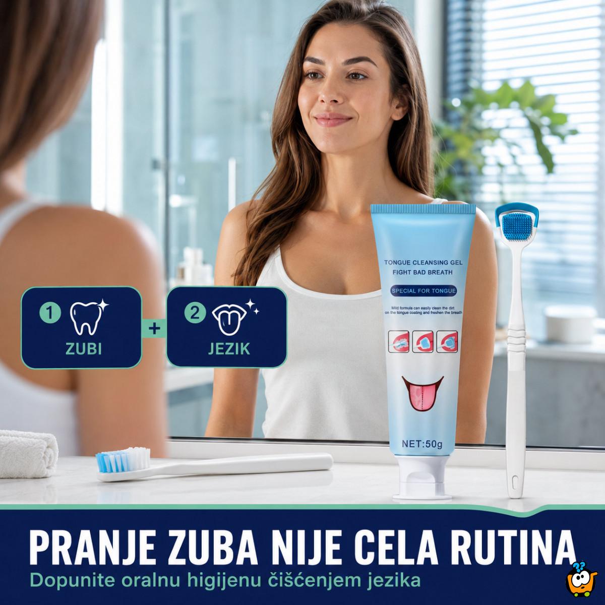 Set za čišćenje jezika sa gelom i dvostranim čistačem