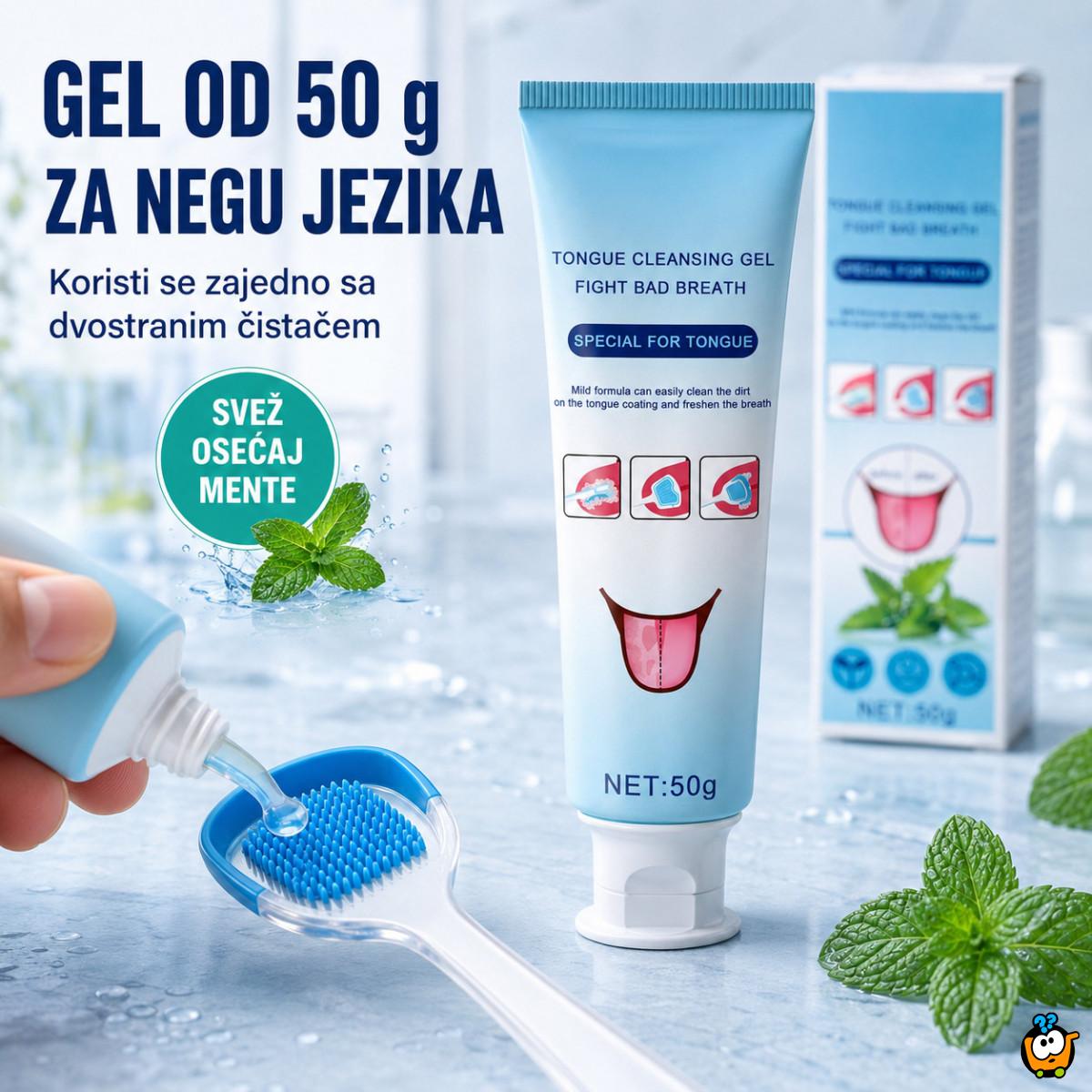 Set za čišćenje jezika sa gelom i dvostranim čistačem