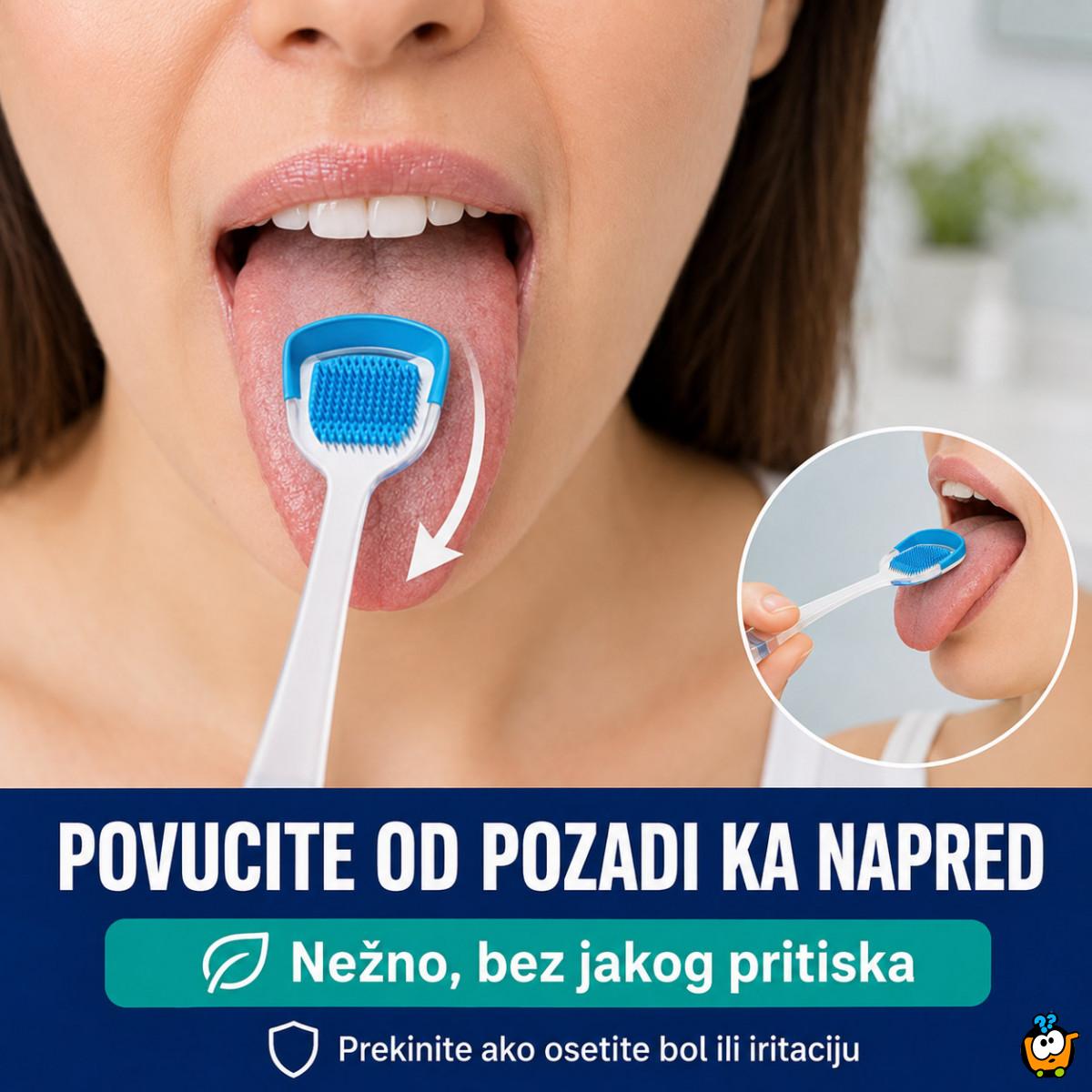 Set za čišćenje jezika sa gelom i dvostranim čistačem