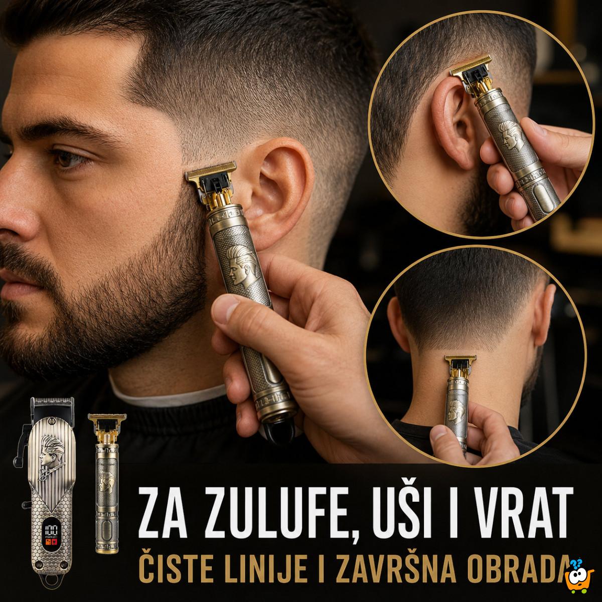 RETRO Bežični set za šišanje i oblikovanje brade 2u1 – mašinica + precizni T-trimer