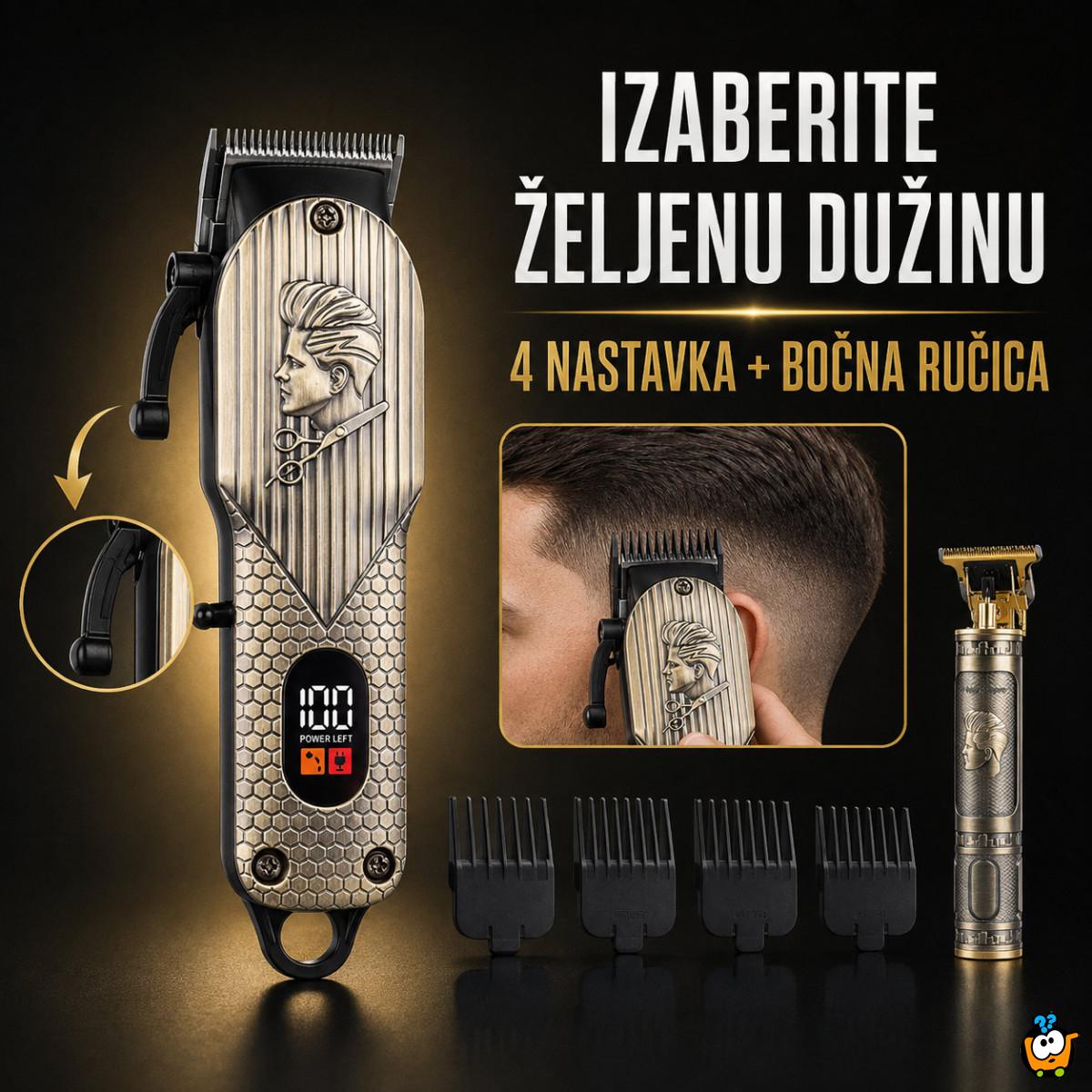 RETRO Bežični set za šišanje i oblikovanje brade 2u1 – mašinica + precizni T-trimer