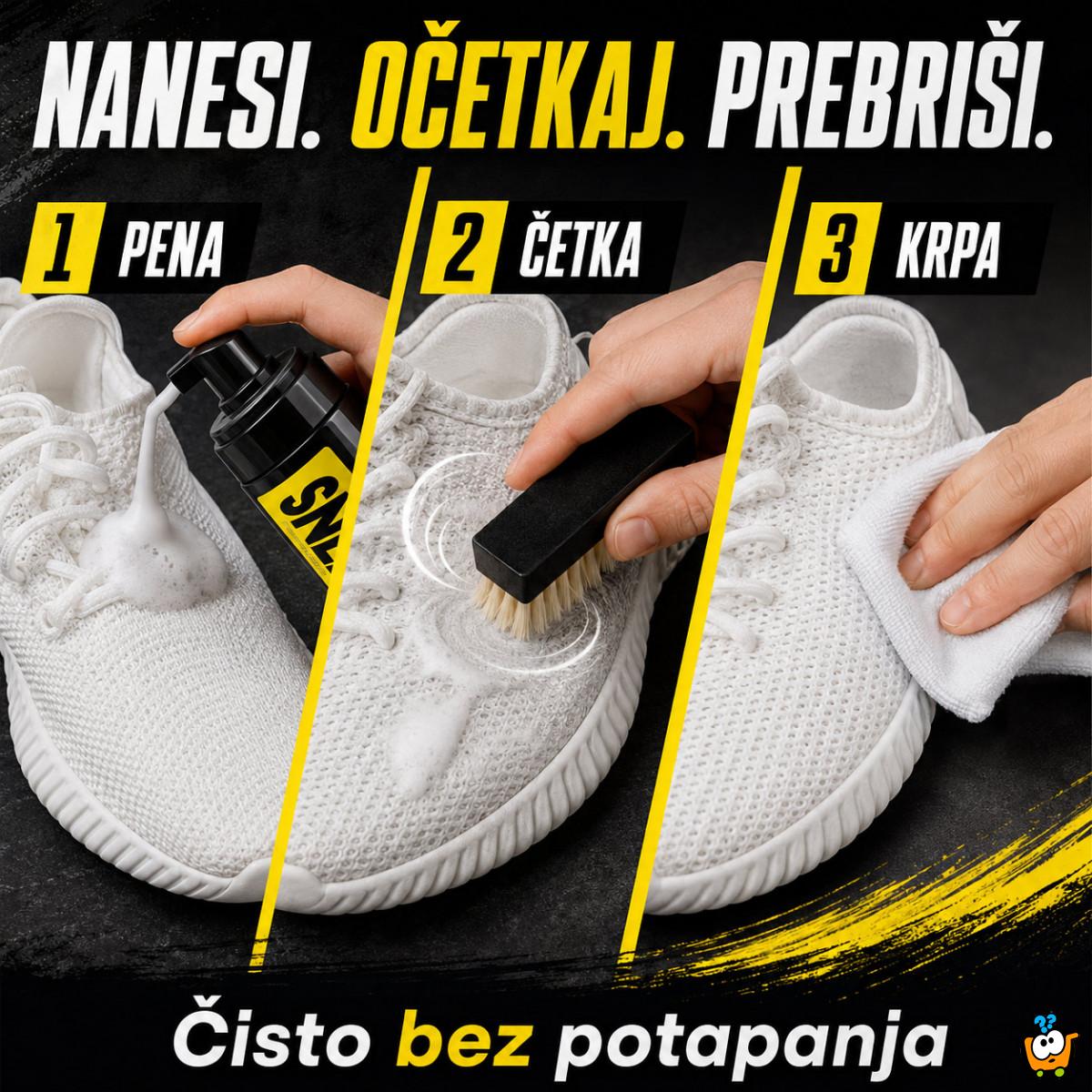 Komplet za čišćenje patika penom – četka, krpa i maramice