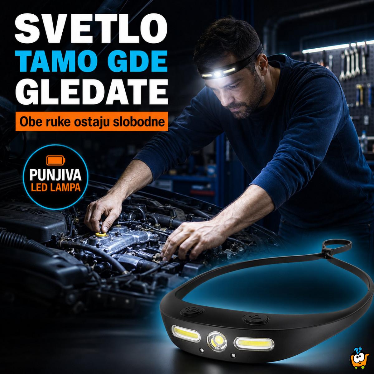 Punjiva LED čeona lampa sa širokim snopom i senzorom pokreta