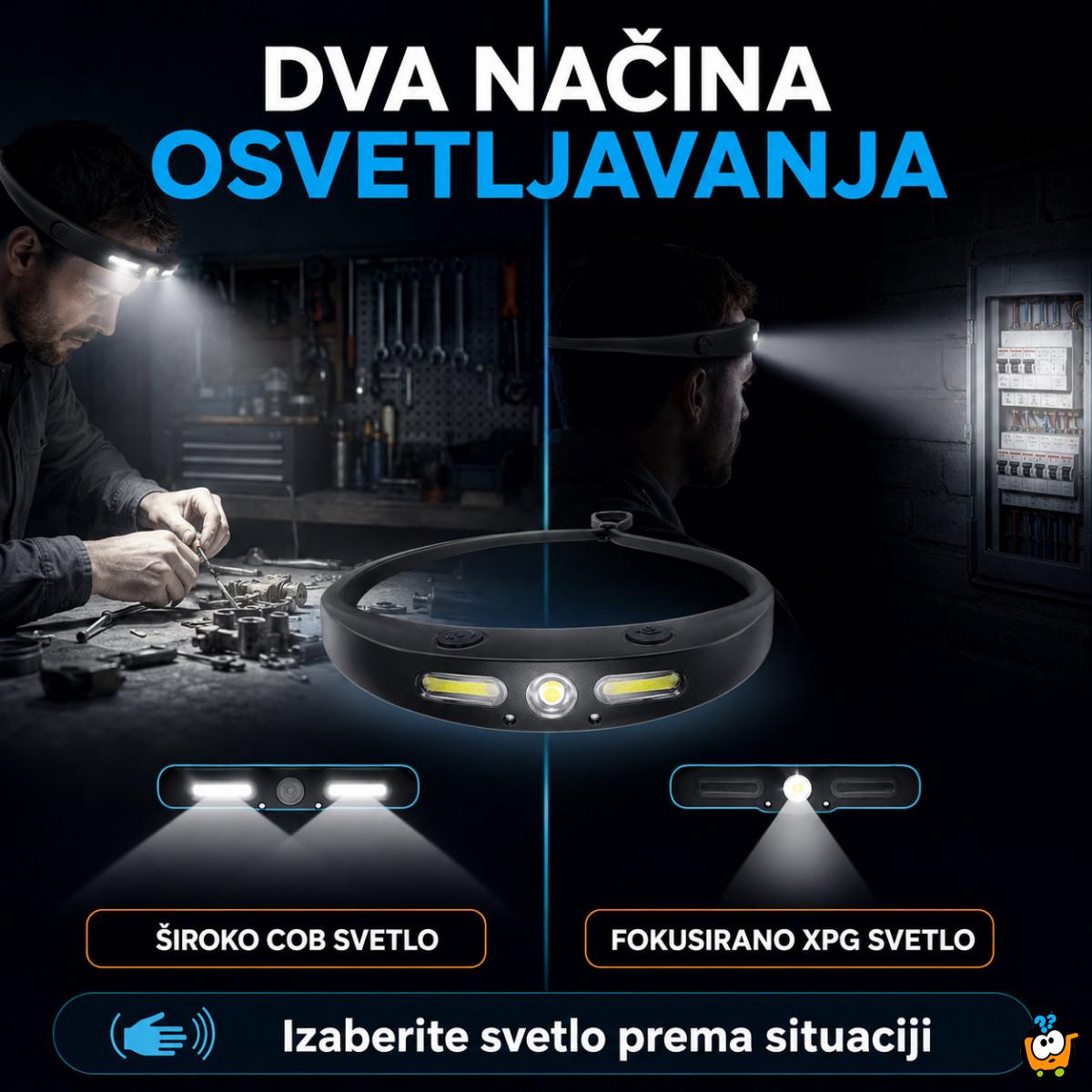 Punjiva LED čeona lampa sa širokim snopom i senzorom pokreta