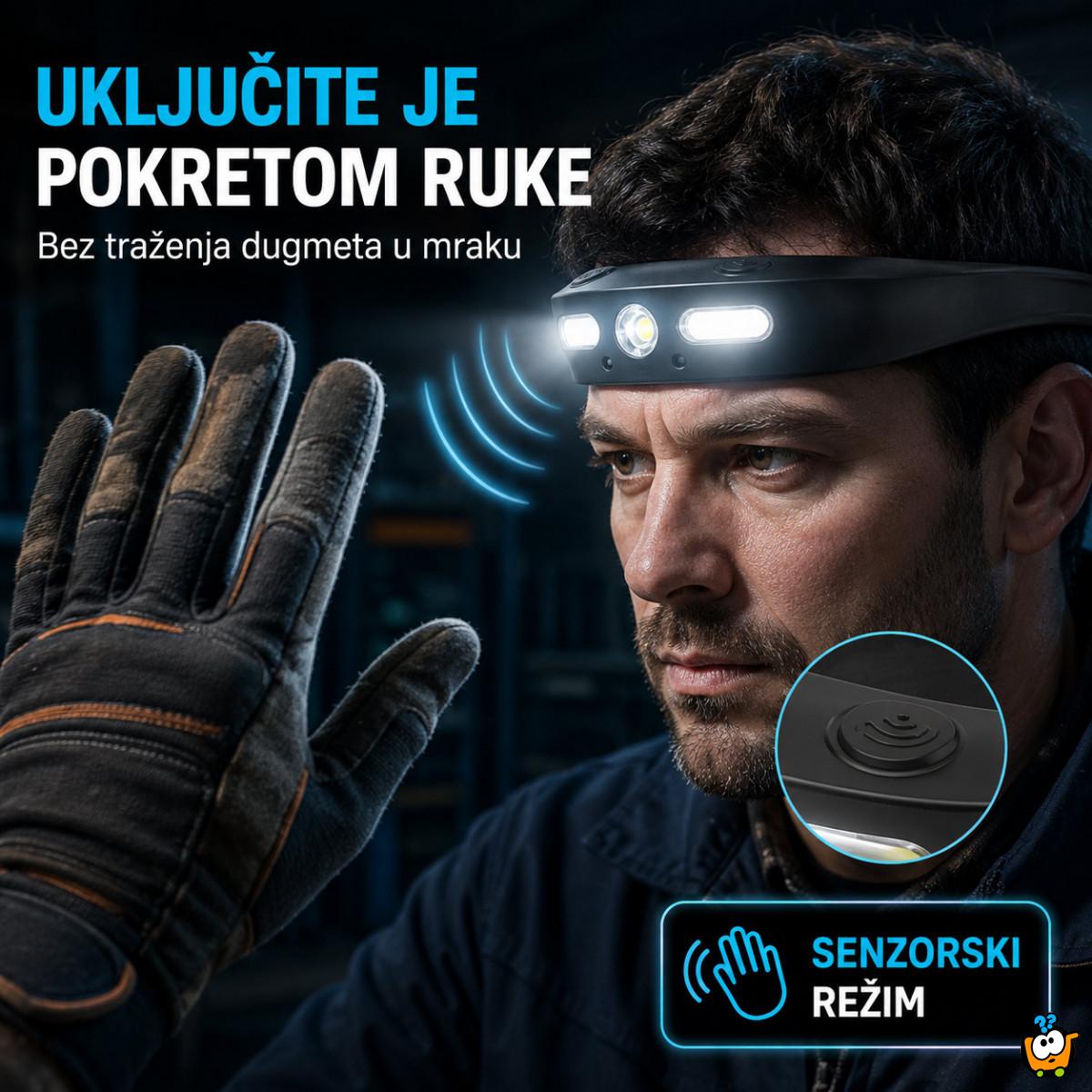 Punjiva LED čeona lampa sa širokim snopom i senzorom pokreta