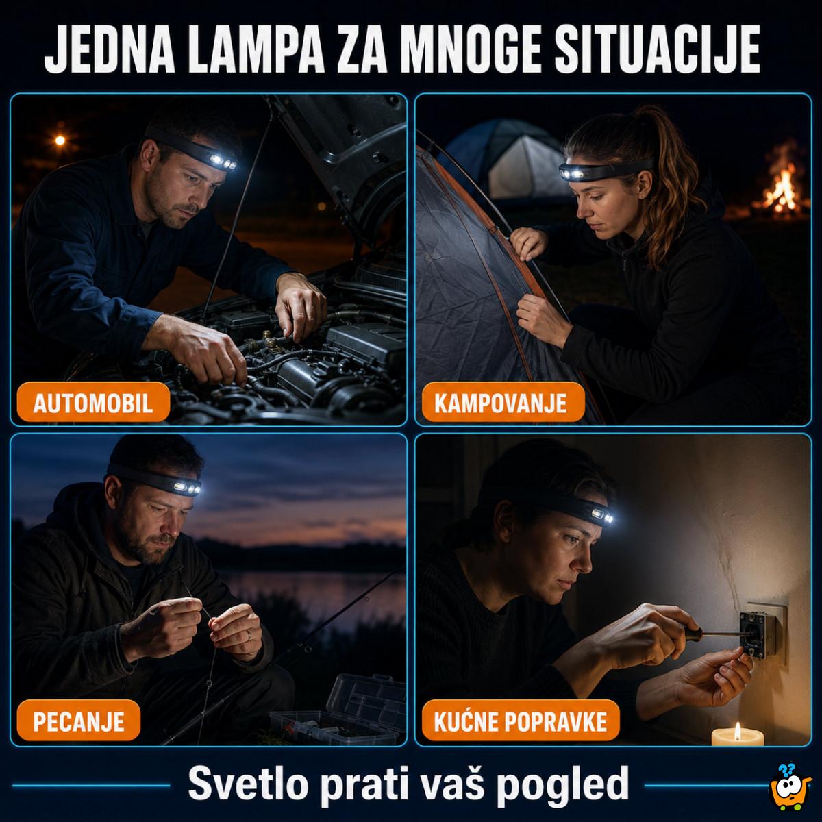 Punjiva LED čeona lampa sa širokim snopom i senzorom pokreta