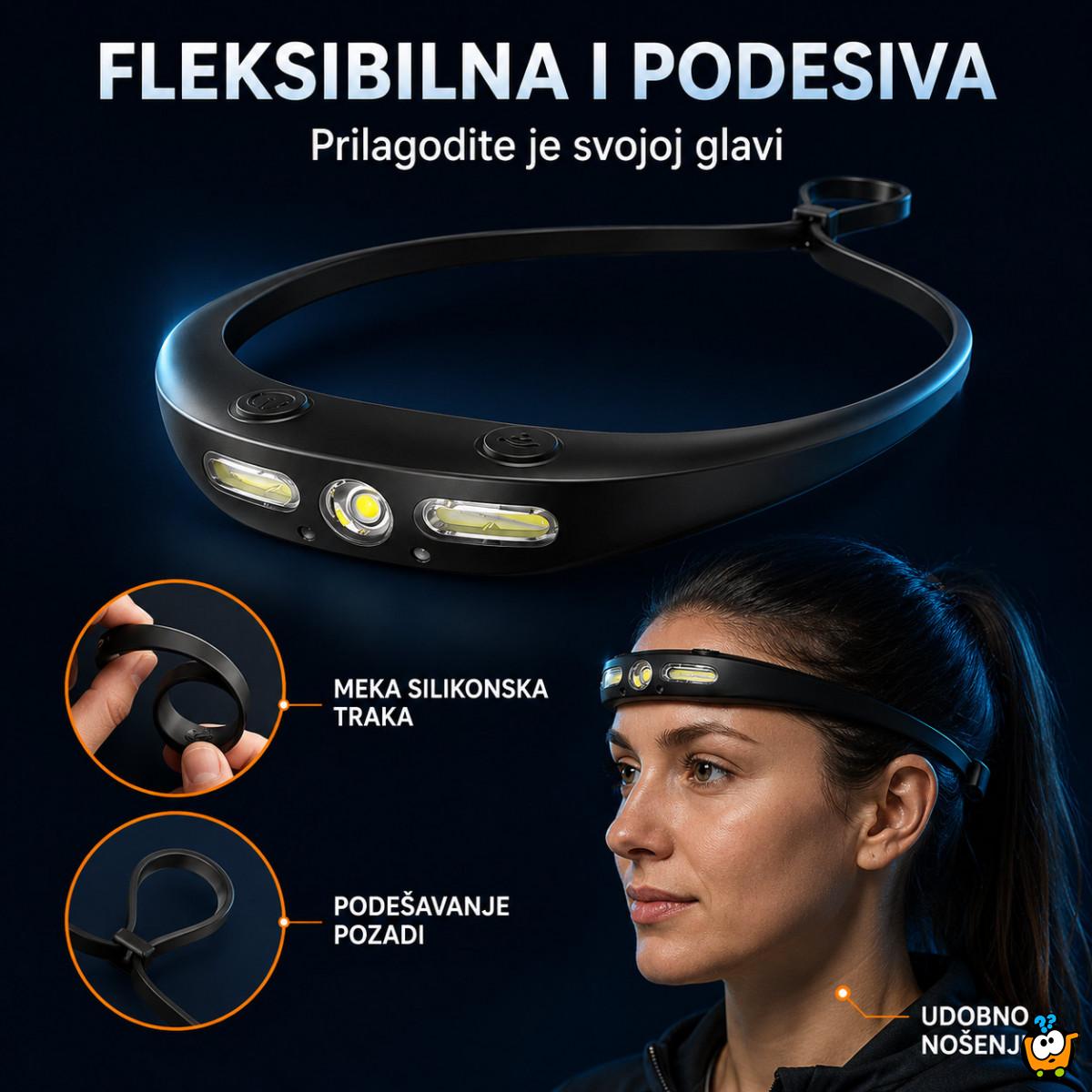 Punjiva LED čeona lampa sa širokim snopom i senzorom pokreta