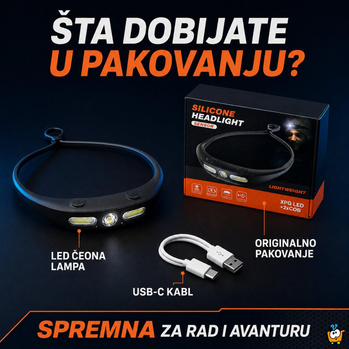Punjiva LED čeona lampa sa širokim snopom i senzorom pokreta
